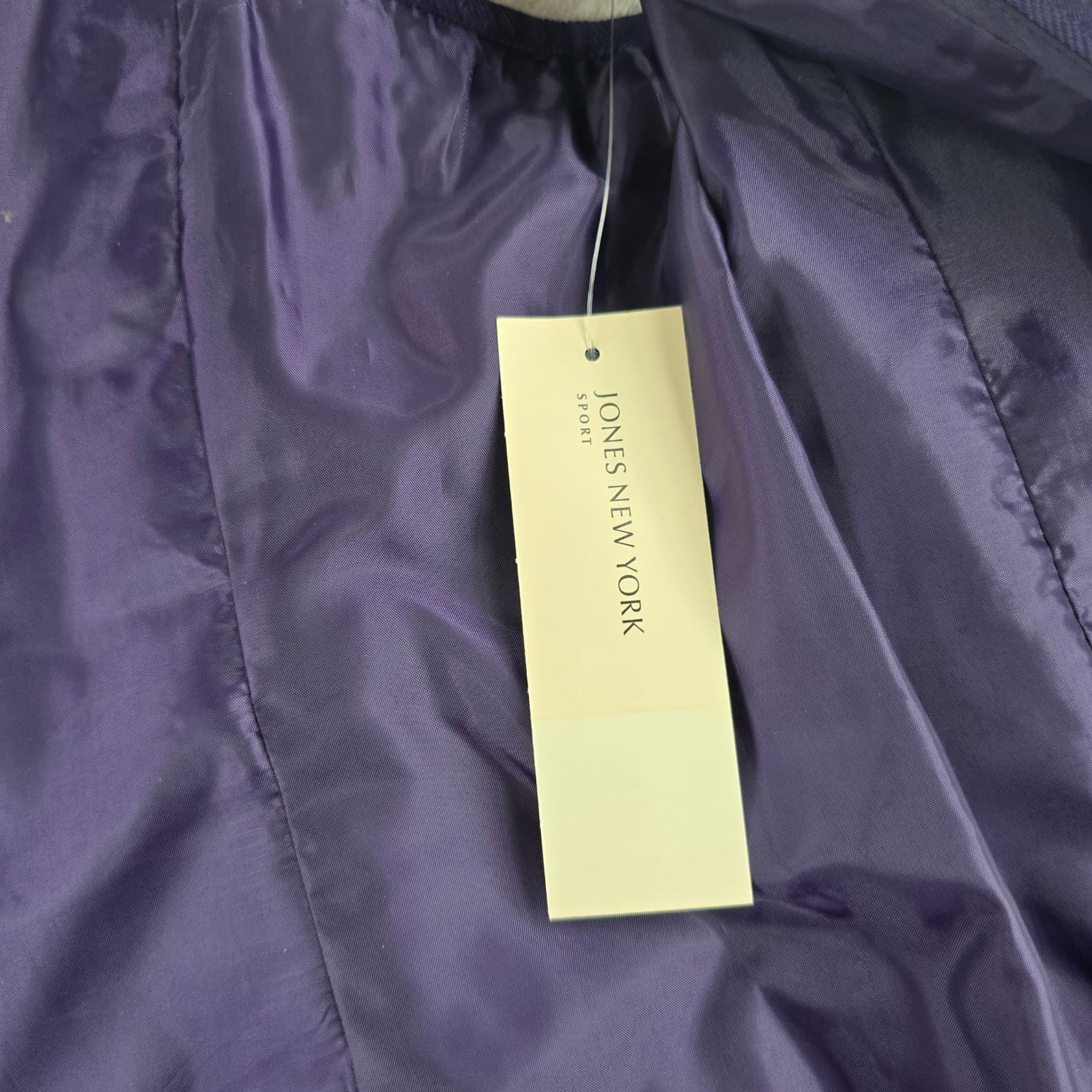 Jones New York Vest Womens M Vest Purple Quilted Full Zip Mock Neck Pocket - Thumbnail 3
