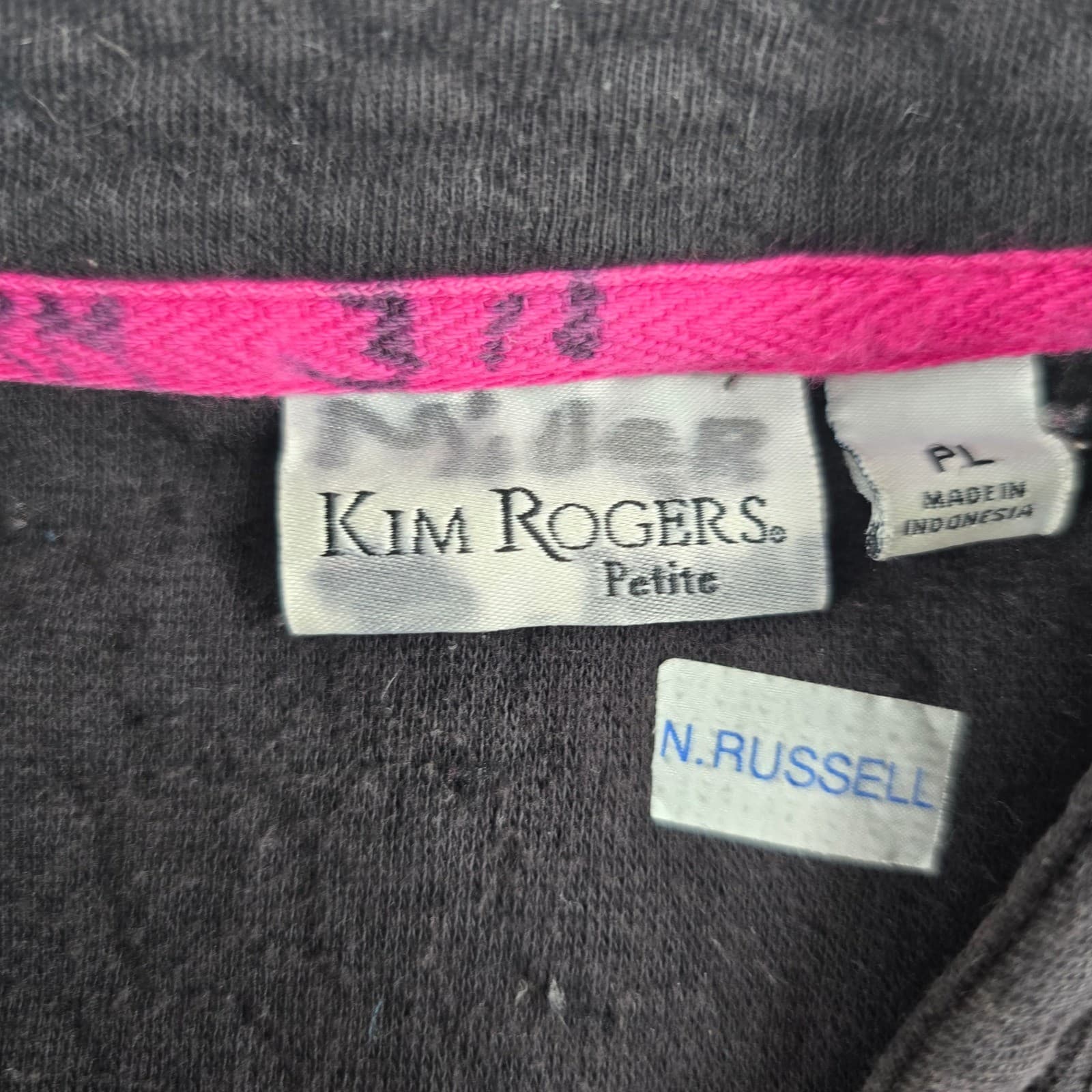 Kim Rogers Vest Womens PL Petite Large Full Zip Black Quilted Sleeveless Jacket - Thumbnail 2