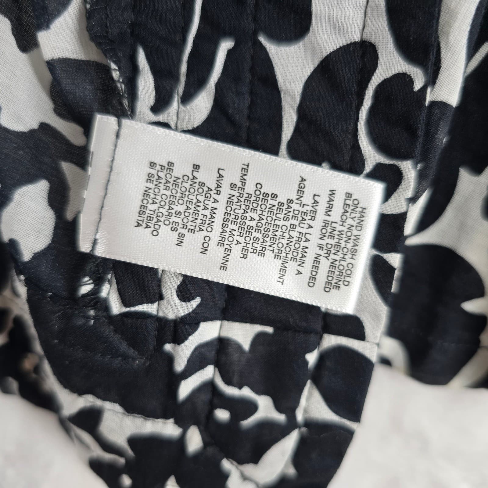 Leith Michael Kors Cardigan Womens M Duster Black White Floral Tunic 2pc Set - Thumbnail 9