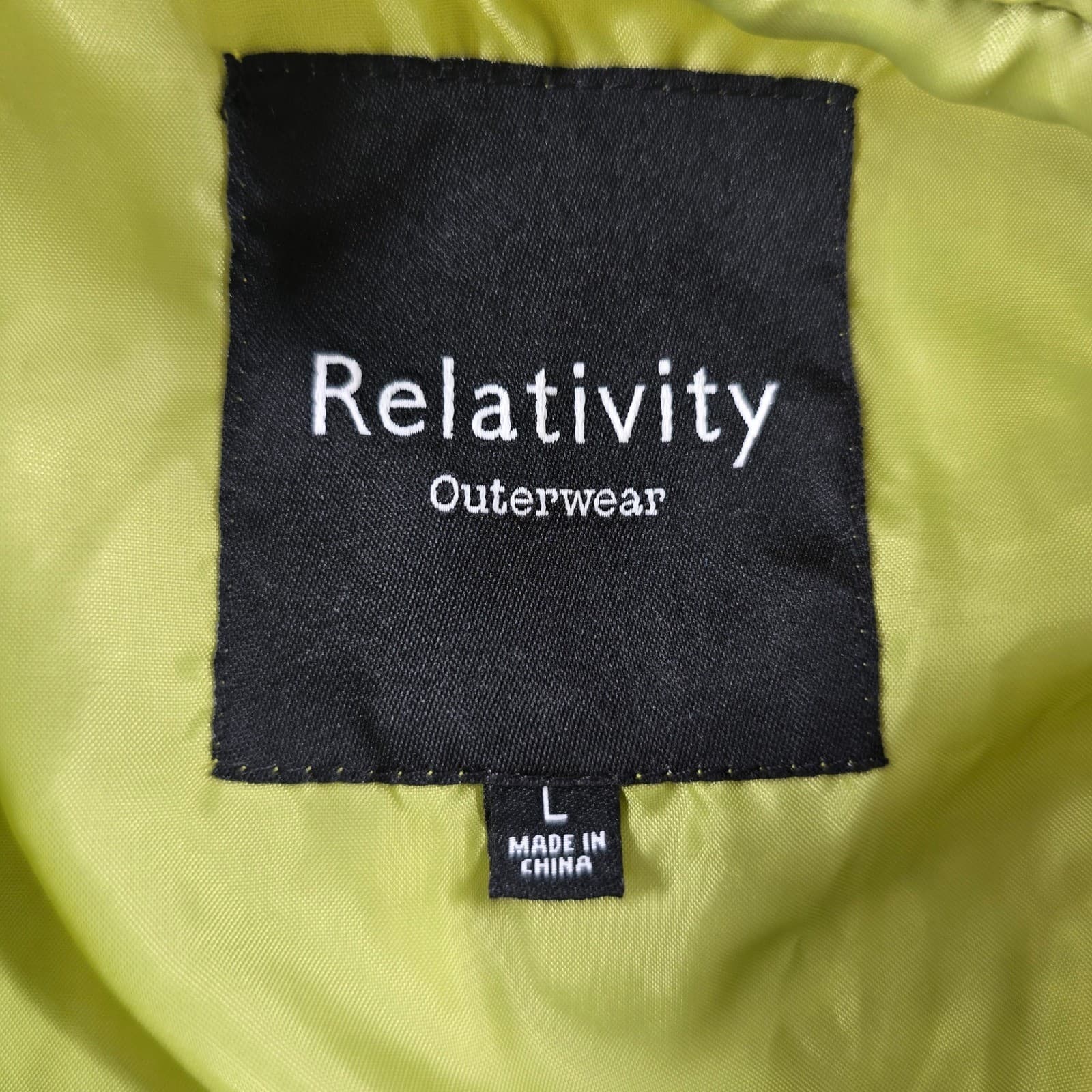 Relativity Vest Womens L Puffer Vest Green Quilted Full Zip Cinched Waist - Thumbnail 2