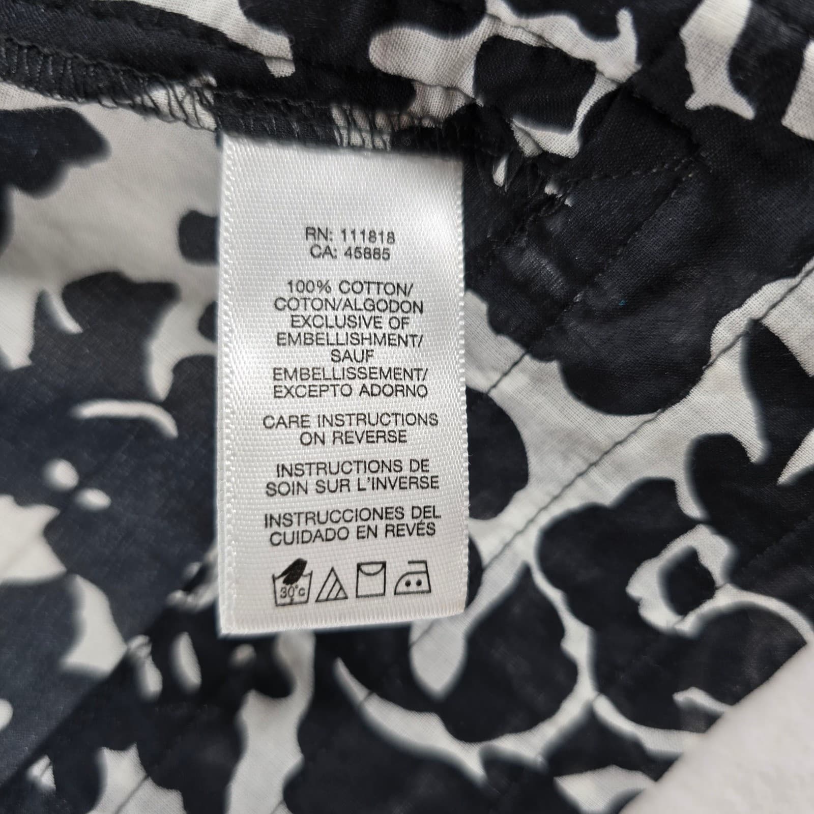 Leith Michael Kors Cardigan Womens M Duster Black White Floral Tunic 2pc Set - Thumbnail 8