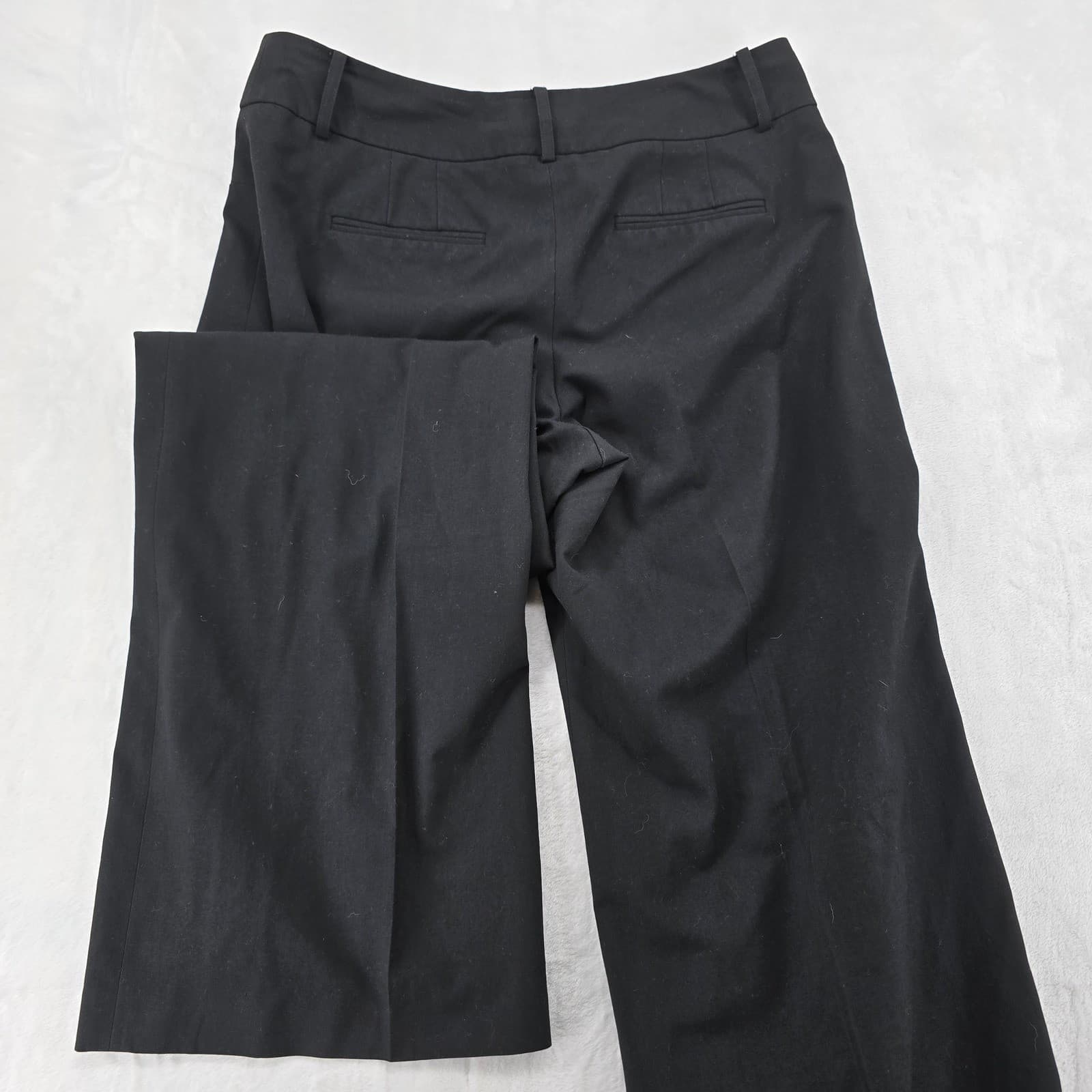 Ann Taylor LOFT Julie Pants Womens 8 Trousers Black Wide Leg Stretch Career - Thumbnail 5