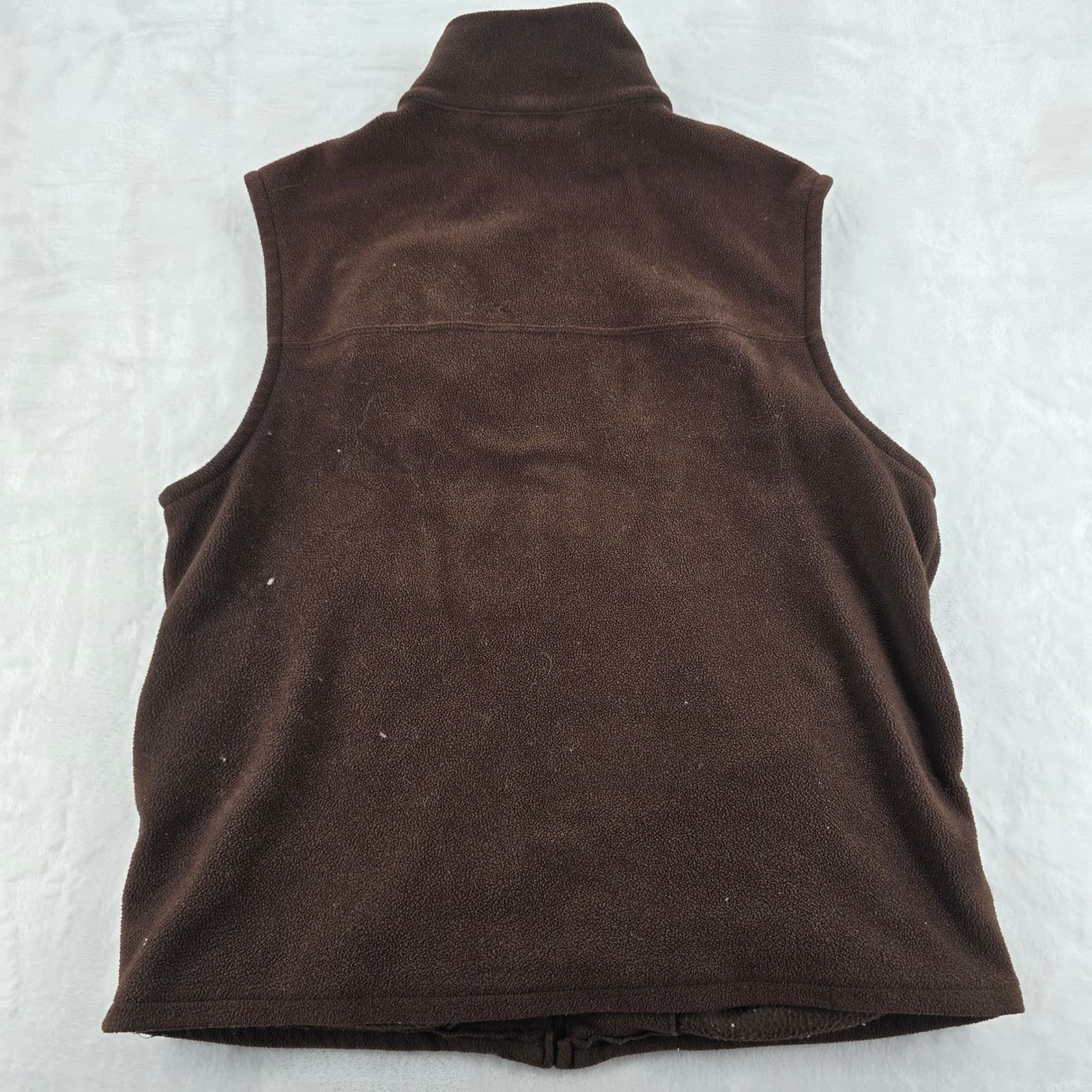 Roundtree & Yorke Vest Womens L Vest Brown Fleece Full Zip Sleeveless Jacket - Thumbnail 7
