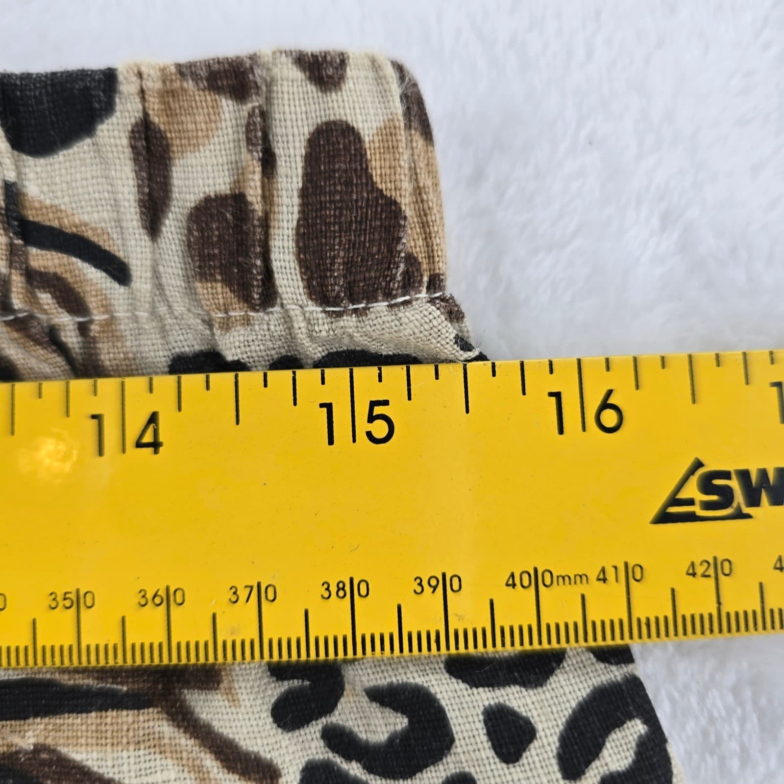 Hot Cotton Pant Set Womens Medium 3pc Linen Brown Animal Print Mixed Media - Thumbnail 12