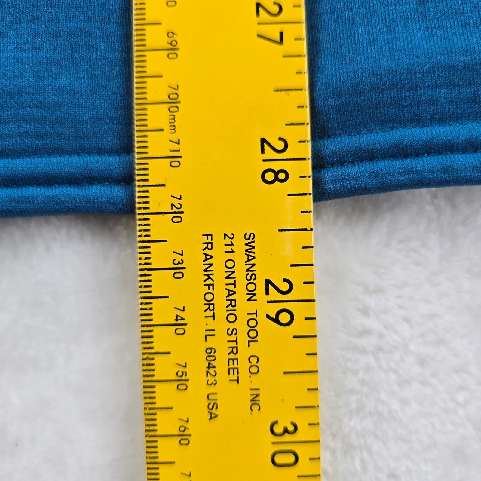 LL Bean Polartec 1/4 Zip Hoodie Mens Medium Fleece Pullover Blue Gray 500270 - Thumbnail 6