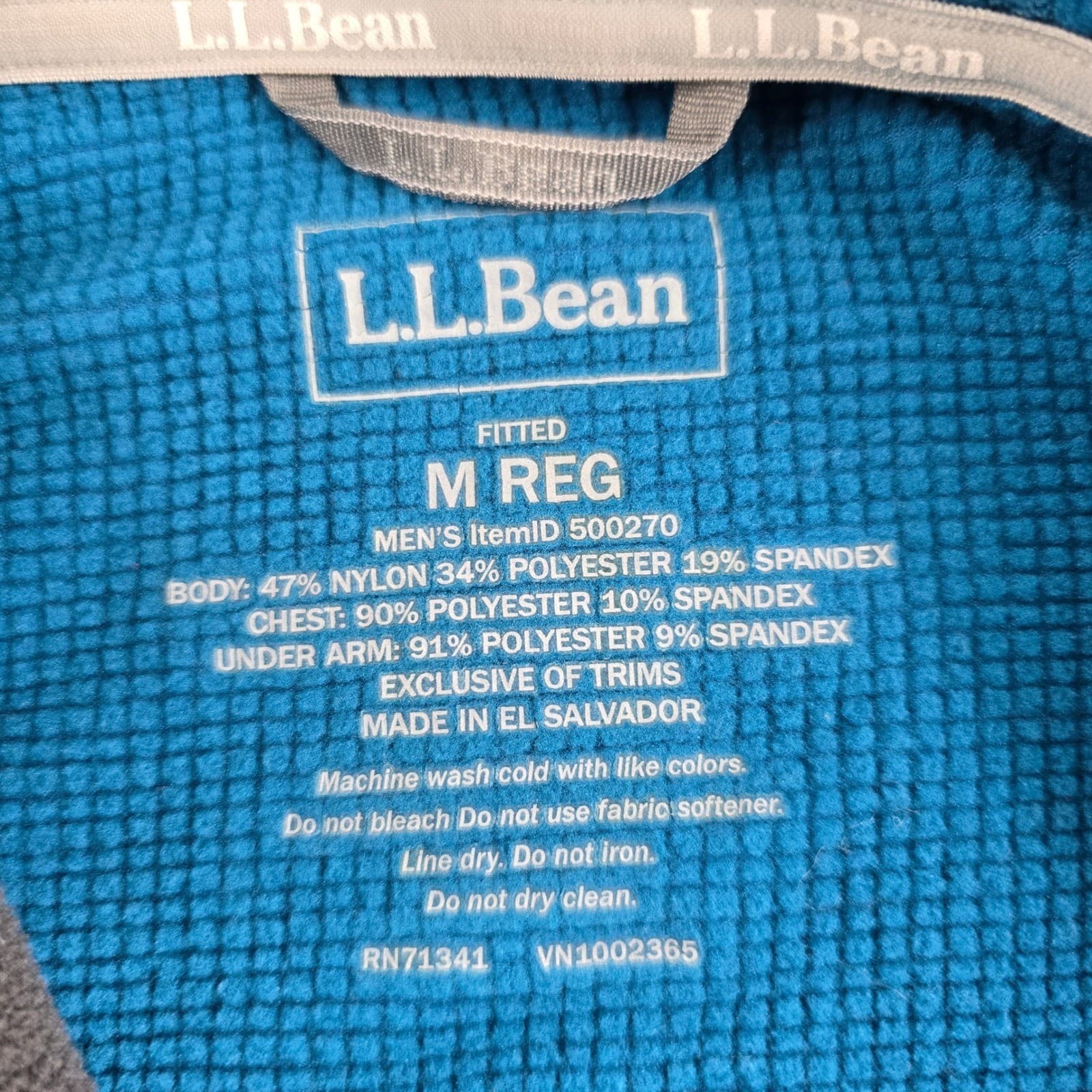 LL Bean Polartec 1/4 Zip Hoodie Mens Medium Fleece Pullover Blue Gray 500270 - Thumbnail 4