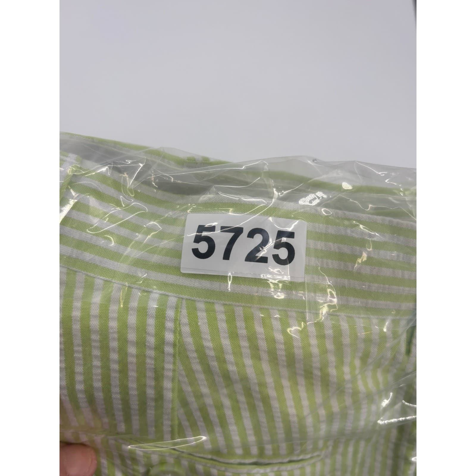 Afazzy New York Seersucker Stripe Shorts Green White W32 Casual Relaxed Fit - Thumbnail 5