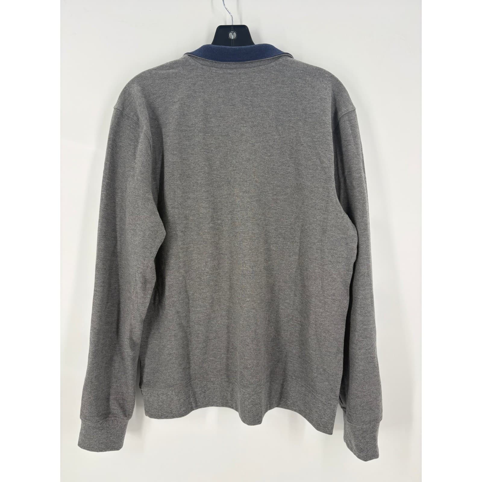 Southern Tide Pullover Mens Medium 1/4 Zip Gray Skipjack Cotton Spandex Sweater - Thumbnail 3