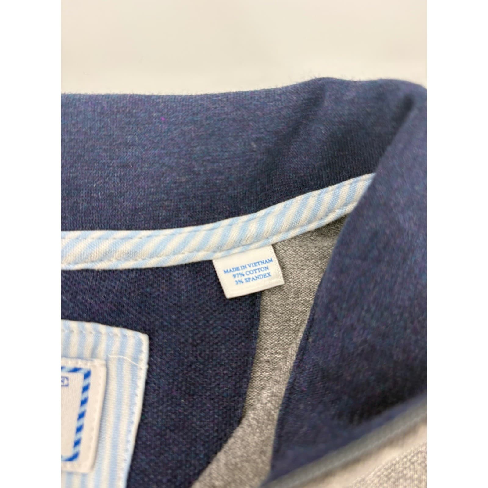 Southern Tide Pullover Mens Medium 1/4 Zip Gray Skipjack Cotton Spandex Sweater - Thumbnail 5