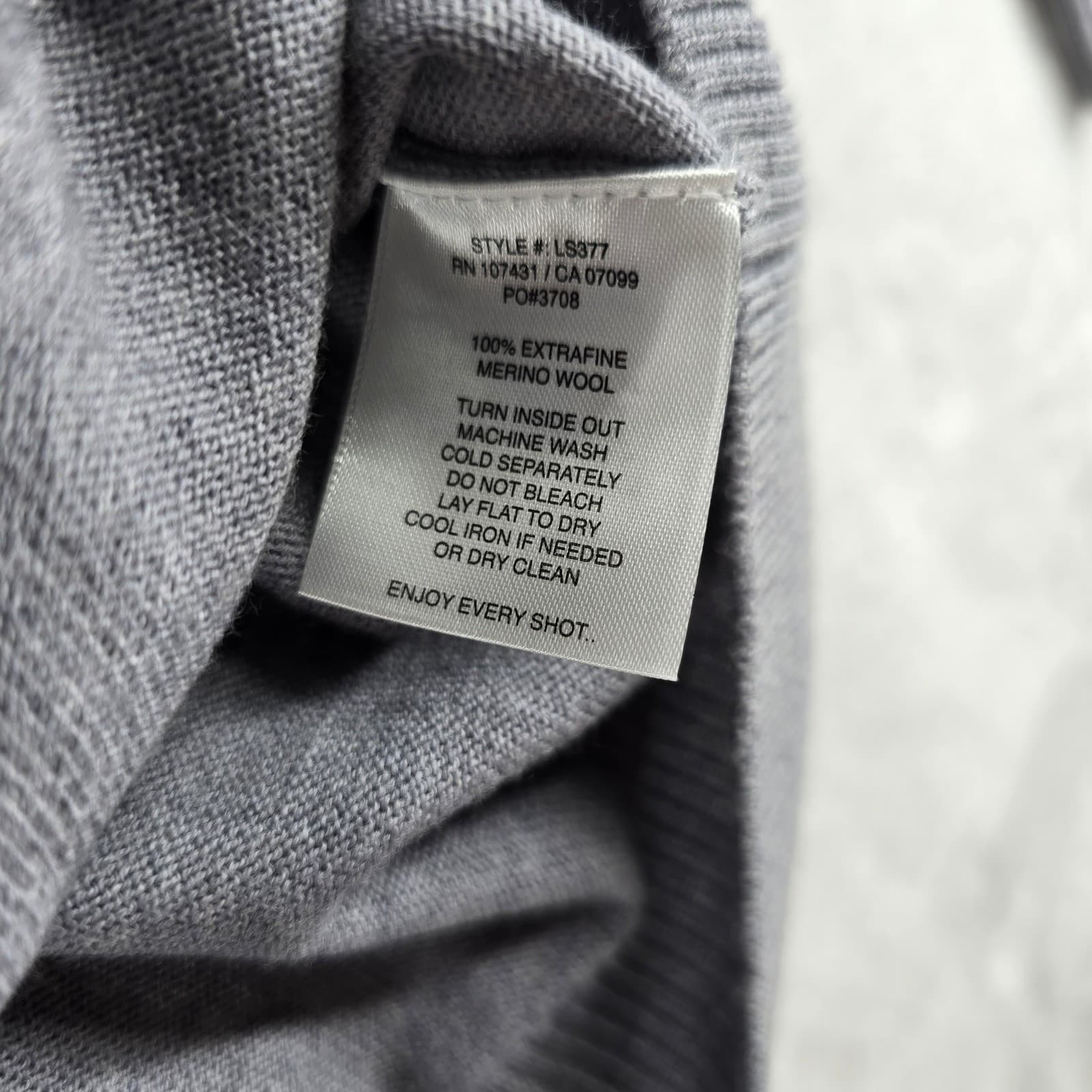 Linksoul Sweater Mens L Quarter Zip Gray Merino Wool Deercroft Golf Club LS377 - Thumbnail 6
