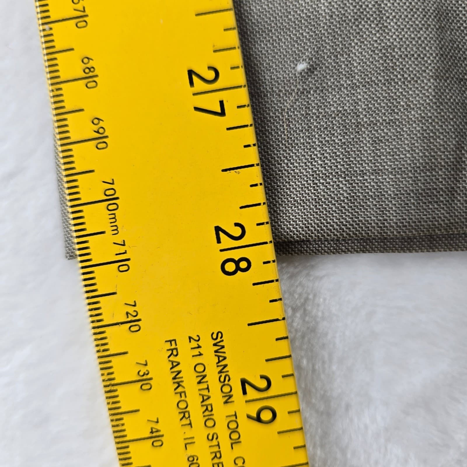 Unbranded Dress Pants Mens 35R Dress Pants Gray 100% Wool Flat Front Slacks - Thumbnail 4