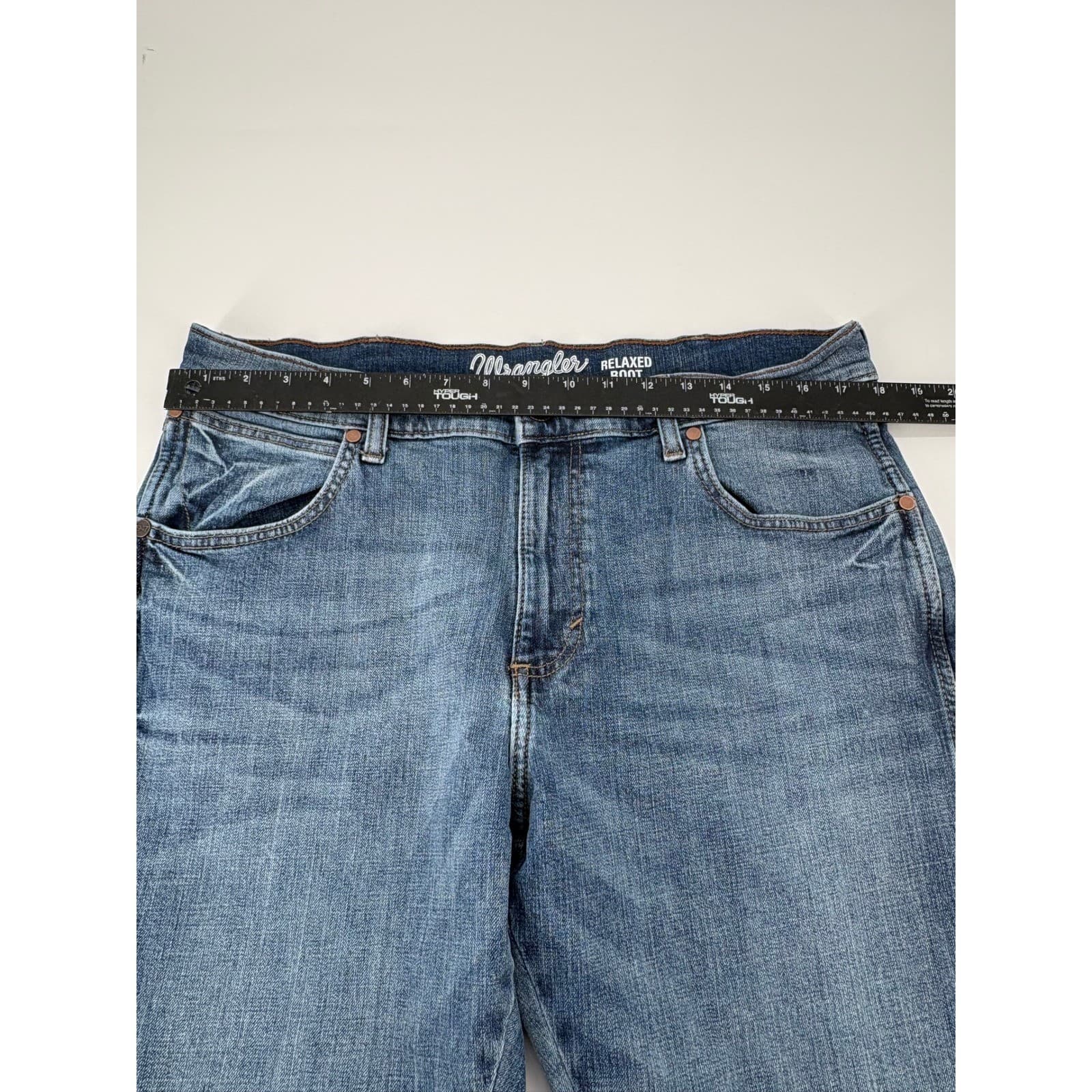 Wrangler Jeans Men's 36x31 Blue Retro Relaxed Boot Western Denim - Thumbnail 2