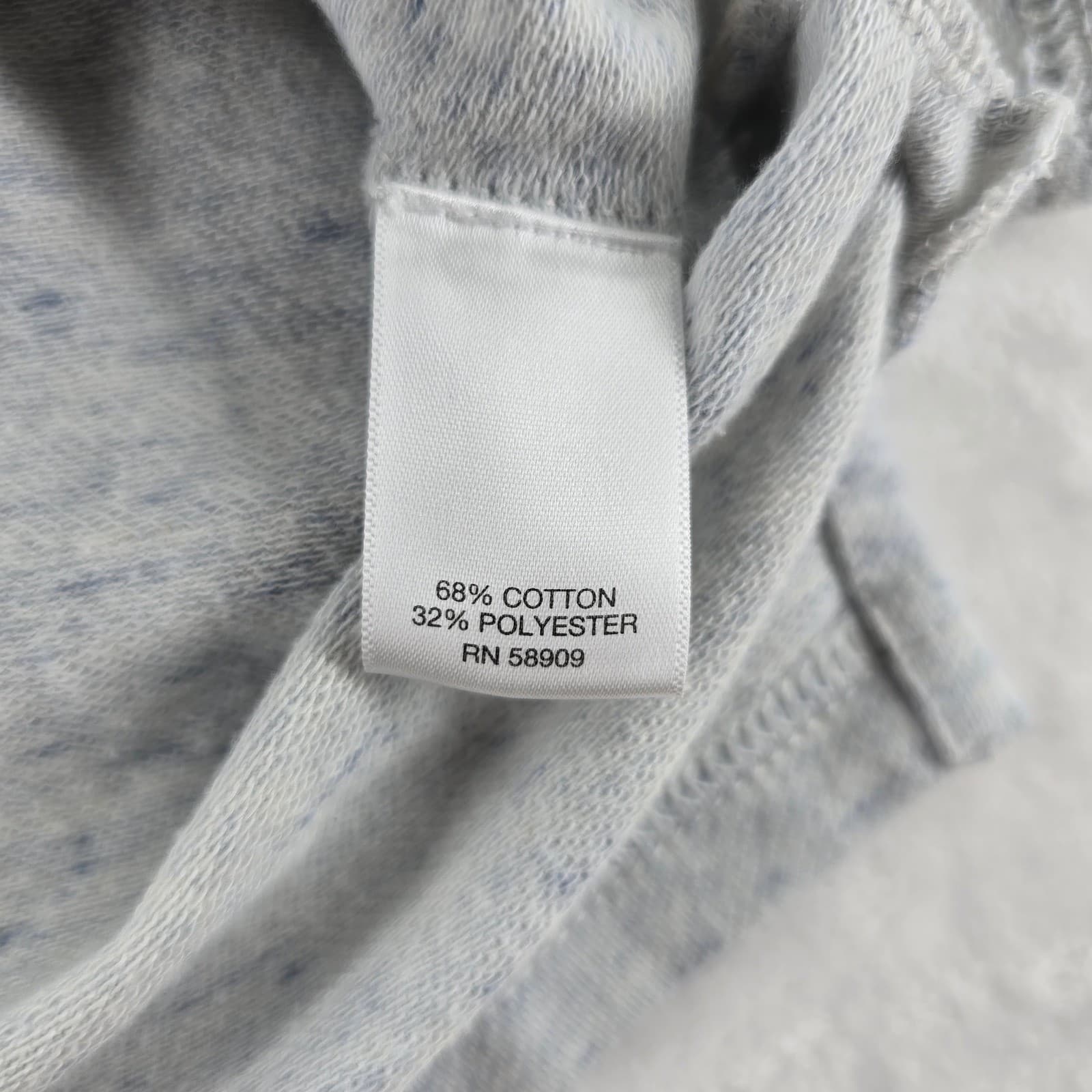 ROWM Polo Shirt Mens Large Long Sleeve Light Blue Heathered Cotton Blend - Thumbnail 5