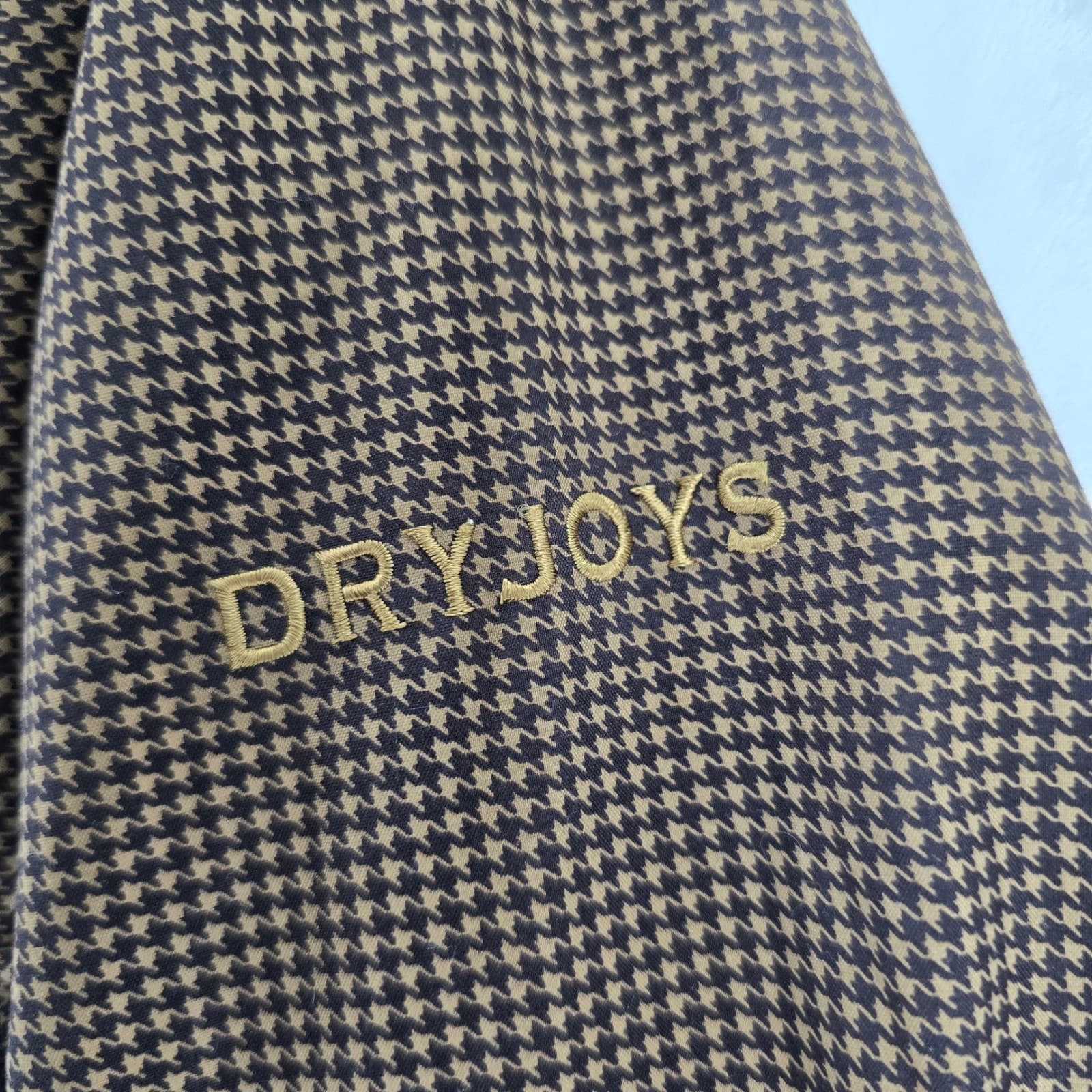 FootJoy DryJoys Jacket Mens XL Golf Jacket Brown Houndstooth Full Zip Rain Coat - Thumbnail 2