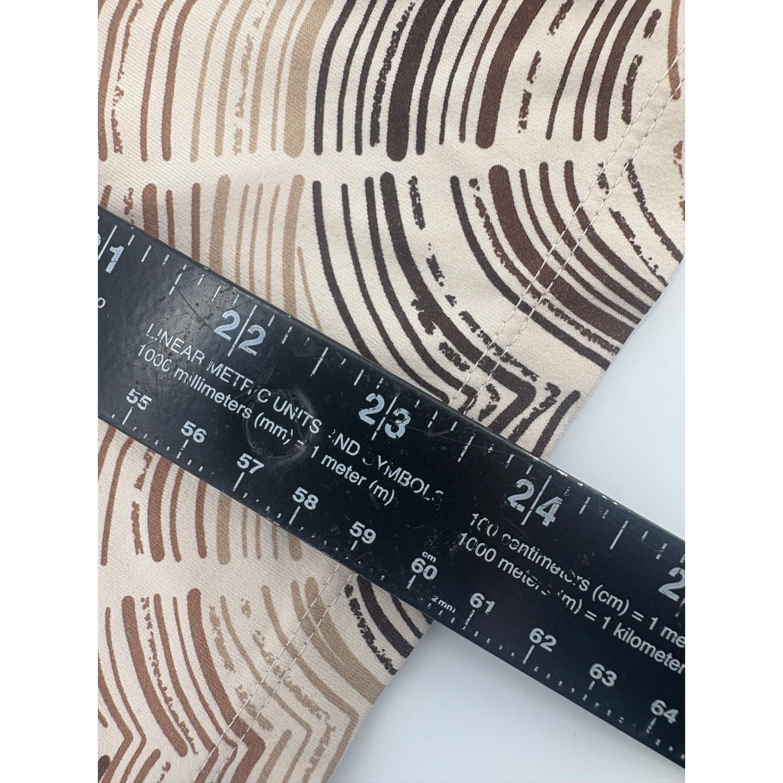 Apostrophe Petite Womens Tan Brown Abstract Print Short Sleeve T Shirt Top L G - Thumbnail 5