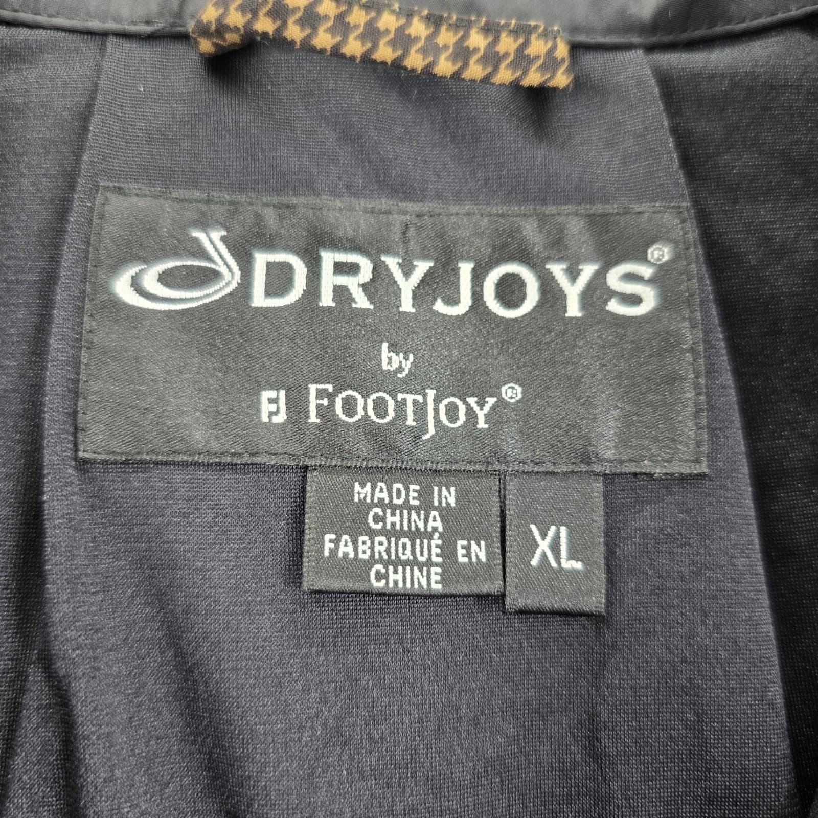 FootJoy DryJoys Jacket Mens XL Golf Jacket Brown Houndstooth Full Zip Rain Coat - Thumbnail 4