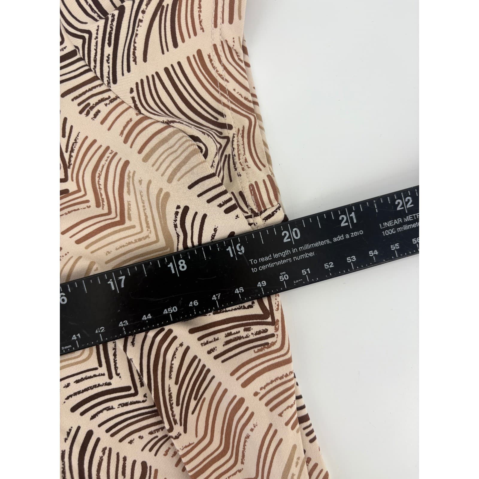 Apostrophe Petite Womens Tan Brown Abstract Print Short Sleeve T Shirt Top L G - Thumbnail 4
