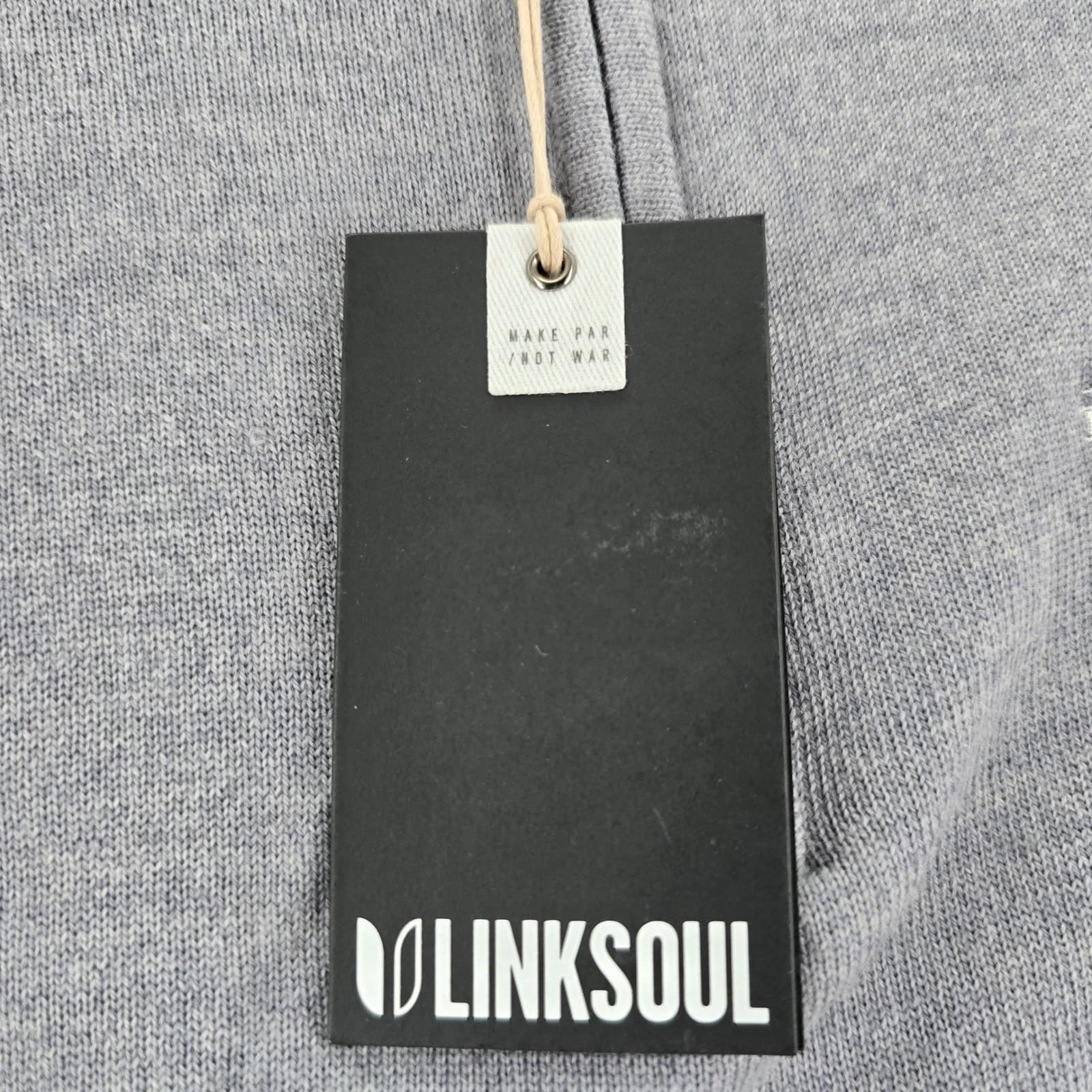 Linksoul Sweater Mens L Quarter Zip Gray Merino Wool Deercroft Golf Club LS377 - Thumbnail 3