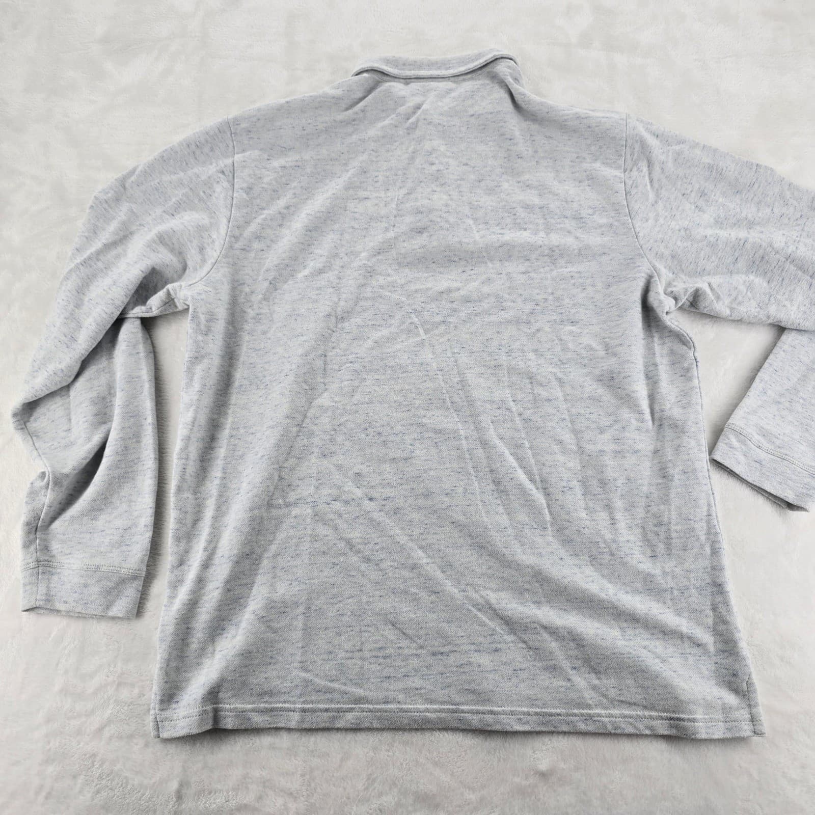 ROWM Polo Shirt Mens Large Long Sleeve Light Blue Heathered Cotton Blend - Thumbnail 9