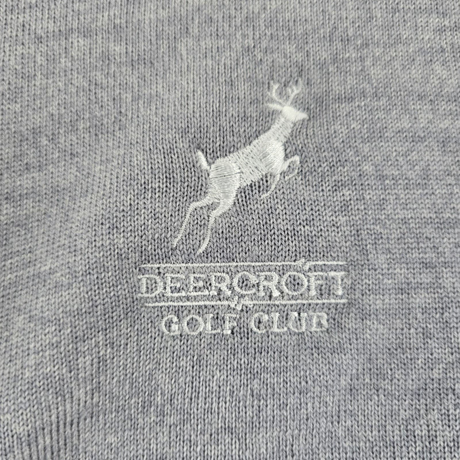 Linksoul Sweater Mens L Quarter Zip Gray Merino Wool Deercroft Golf Club LS377 - Thumbnail 2