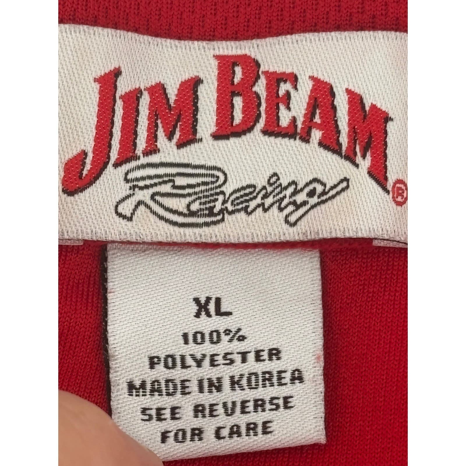 Jim Beam Racing Red White Short Sleeve Polo Shirt Mens XL Polyester Drink Smart - Thumbnail 5