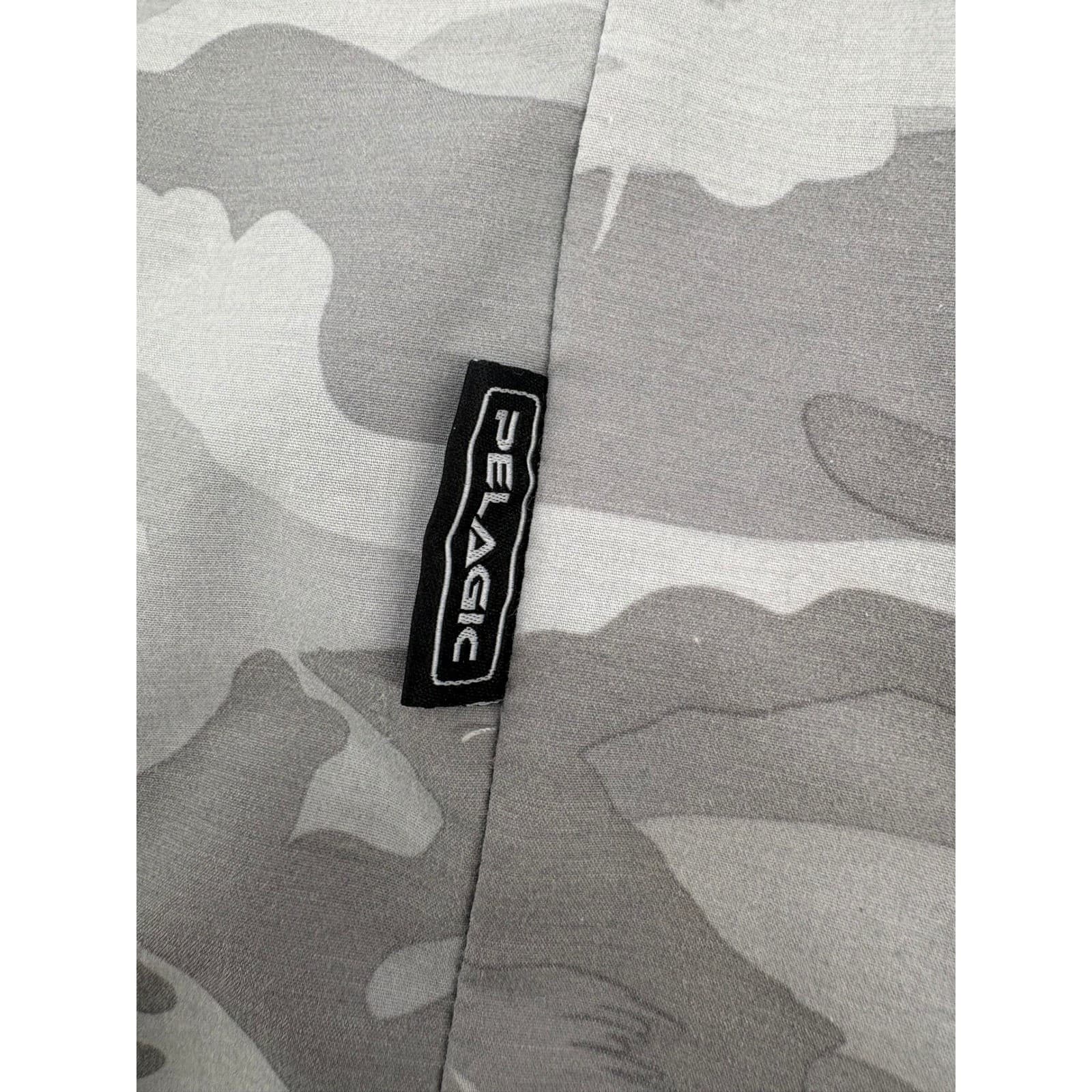 Pelagic Fishing Co Mens Camo Button Up Short Sleeve Shirt XL Gray Fishing - Thumbnail 8
