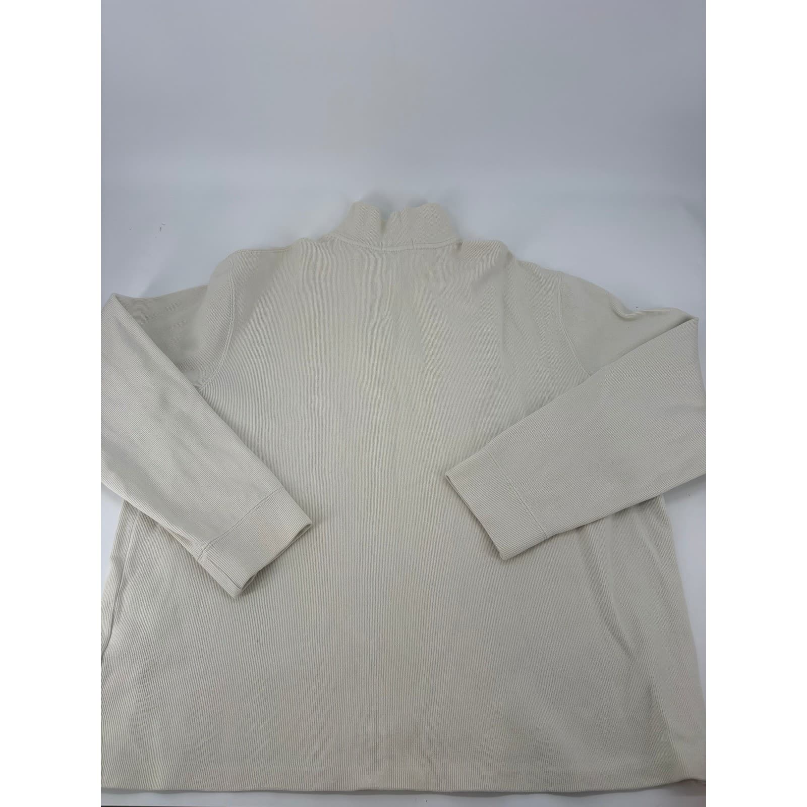 Polo Ralph Lauren Pullover Womens XL Sweater Cream Quarter Zip Ribbed Cotton - Thumbnail 7