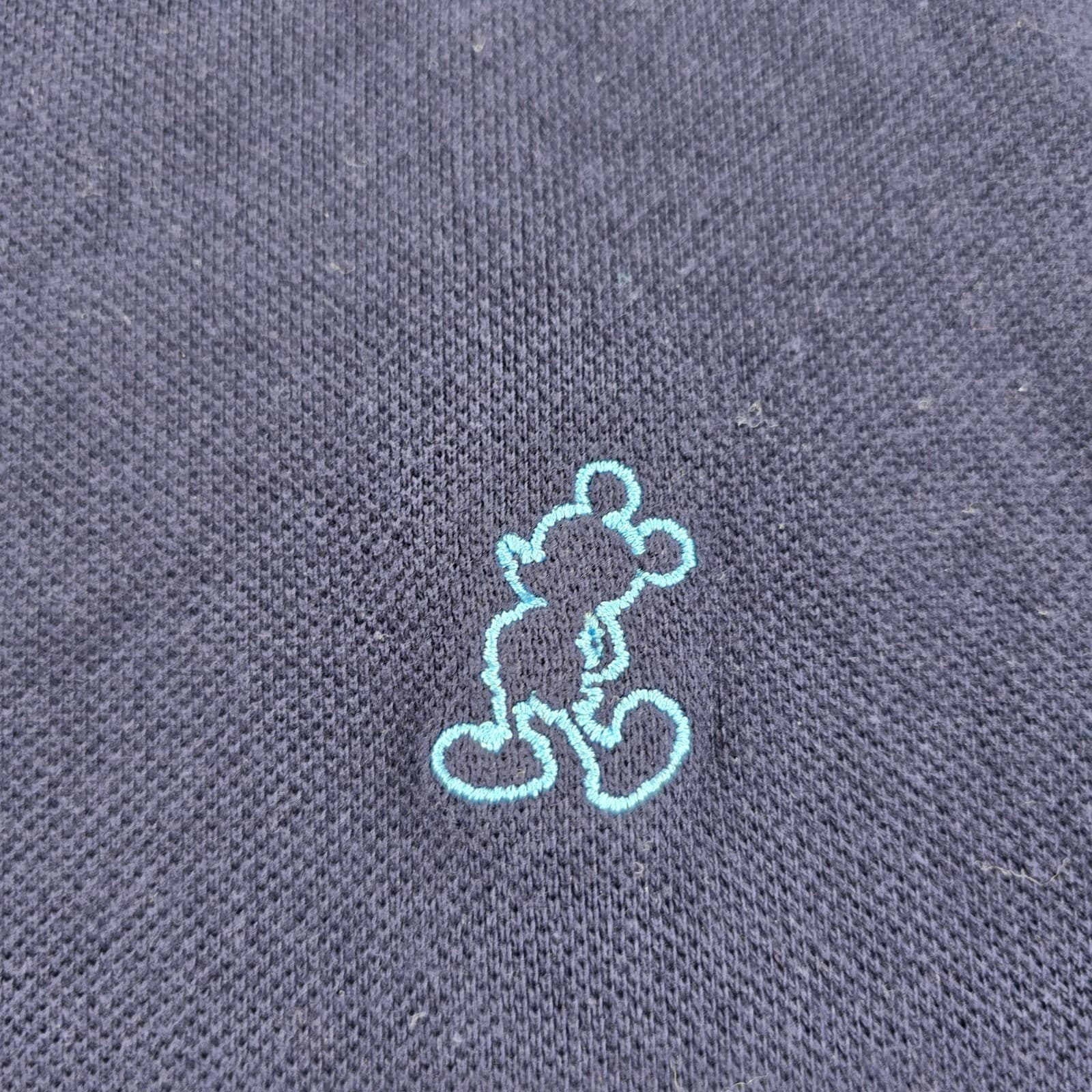 Walt Disney World Henley Mens XXL Shirt Navy Blue Mickey Mouse Pique Cotton NW - Thumbnail 2