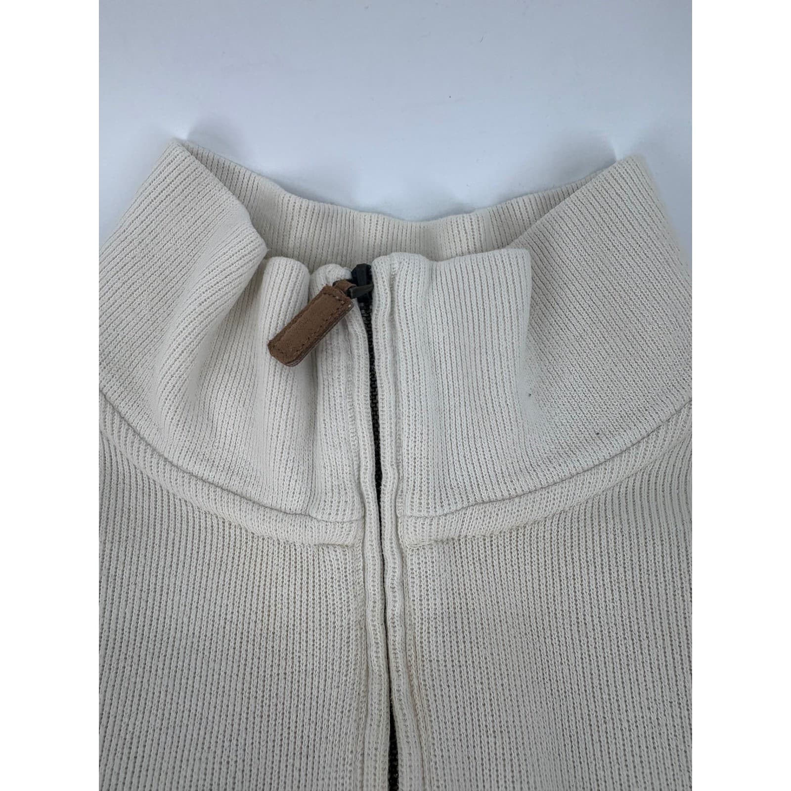 Polo Ralph Lauren Pullover Womens XL Sweater Cream Quarter Zip Ribbed Cotton - Thumbnail 5