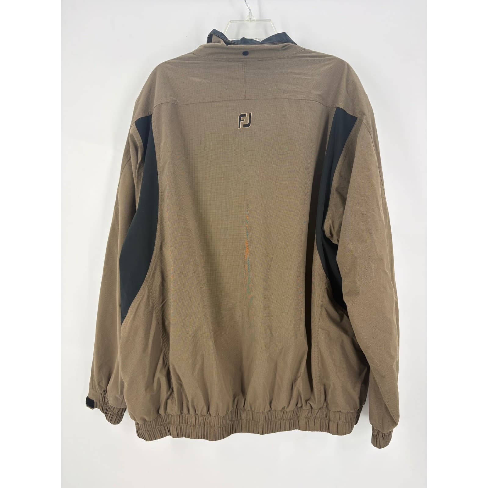 DryJoys by FootJoy Mens XL Brown Golf Windbreaker Jacket Water Resistant - Thumbnail 3