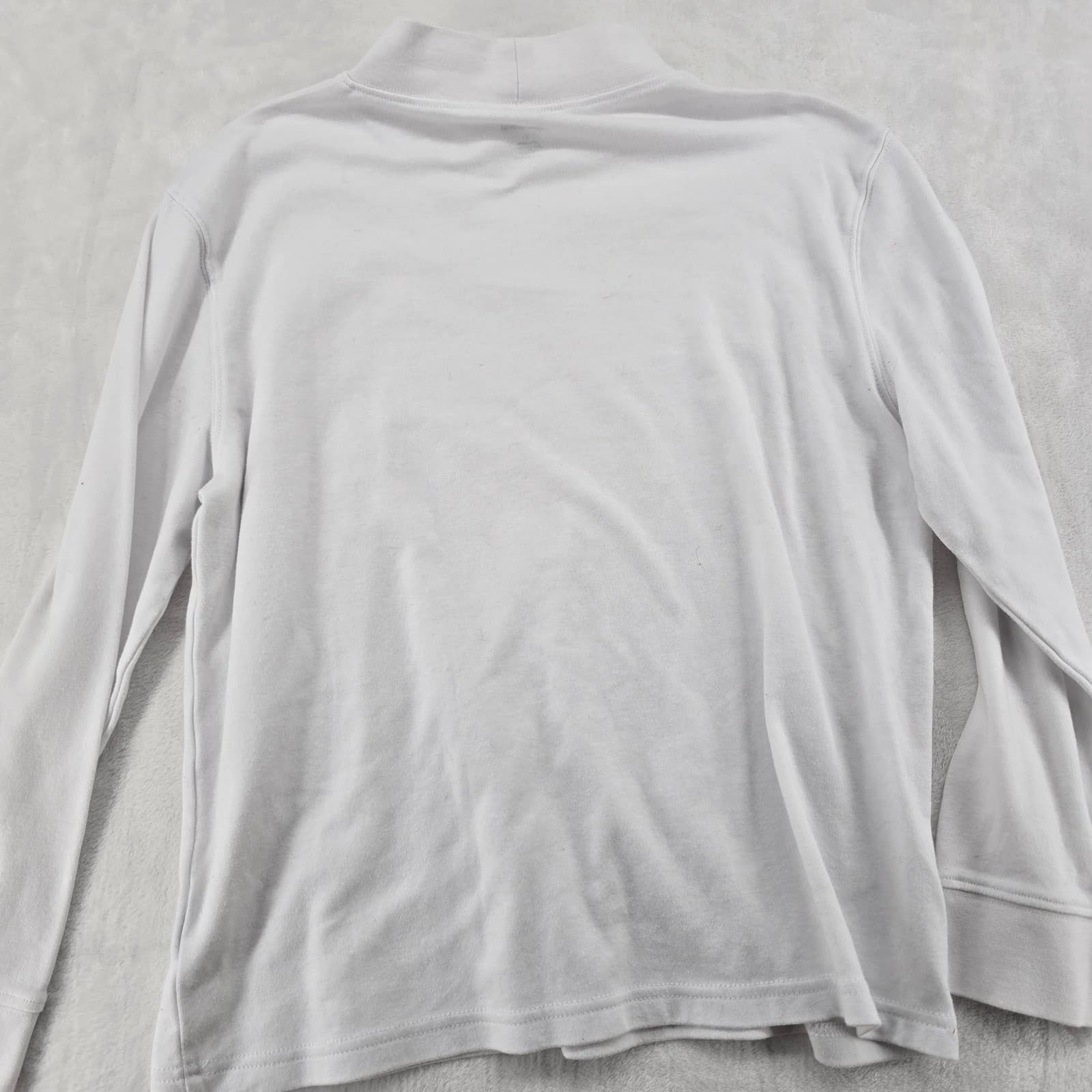 Speculation Top Womens L Mock Neck White Long Sleeve Cotton Blend Basic 6780 - Thumbnail 5