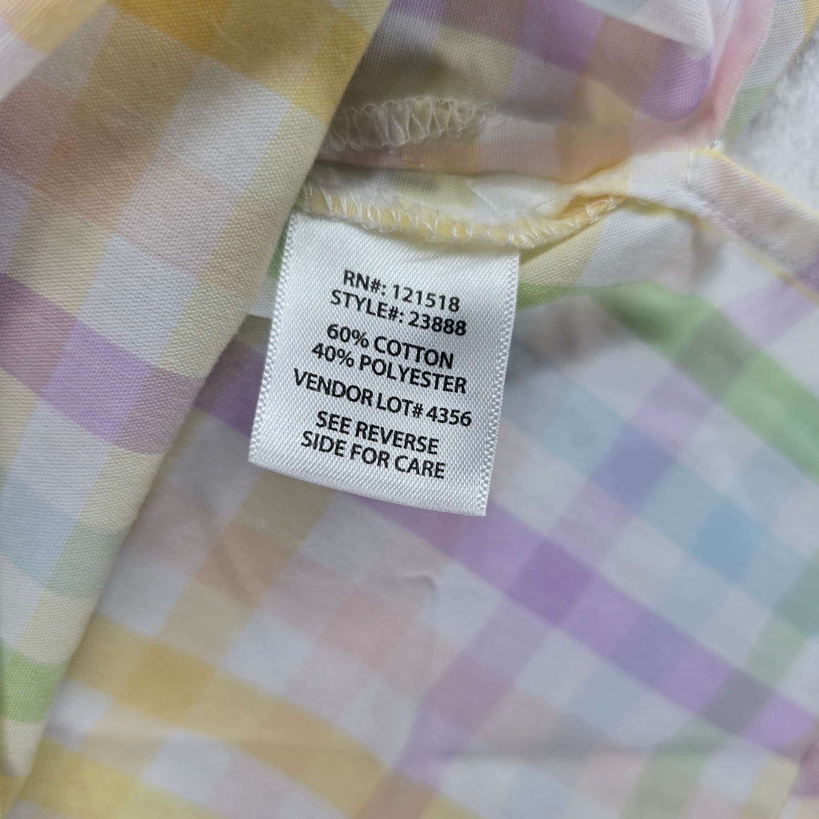 National Pajama Set Womens PXL Pajamas Pastel Plaid Cotton Blend Gingham - Thumbnail 3