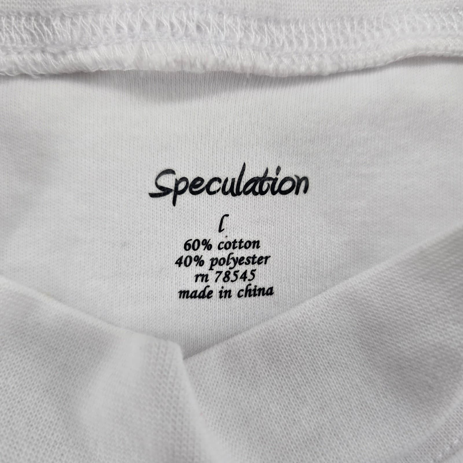 Speculation Top Womens L Mock Neck White Long Sleeve Cotton Blend Basic 6780 - Thumbnail 2