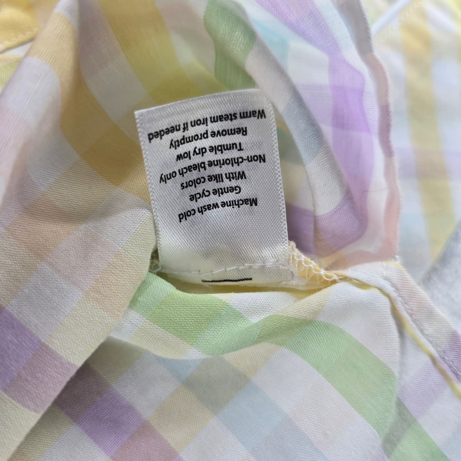 National Pajama Set Womens PXL Pajamas Pastel Plaid Cotton Blend Gingham - Thumbnail 4