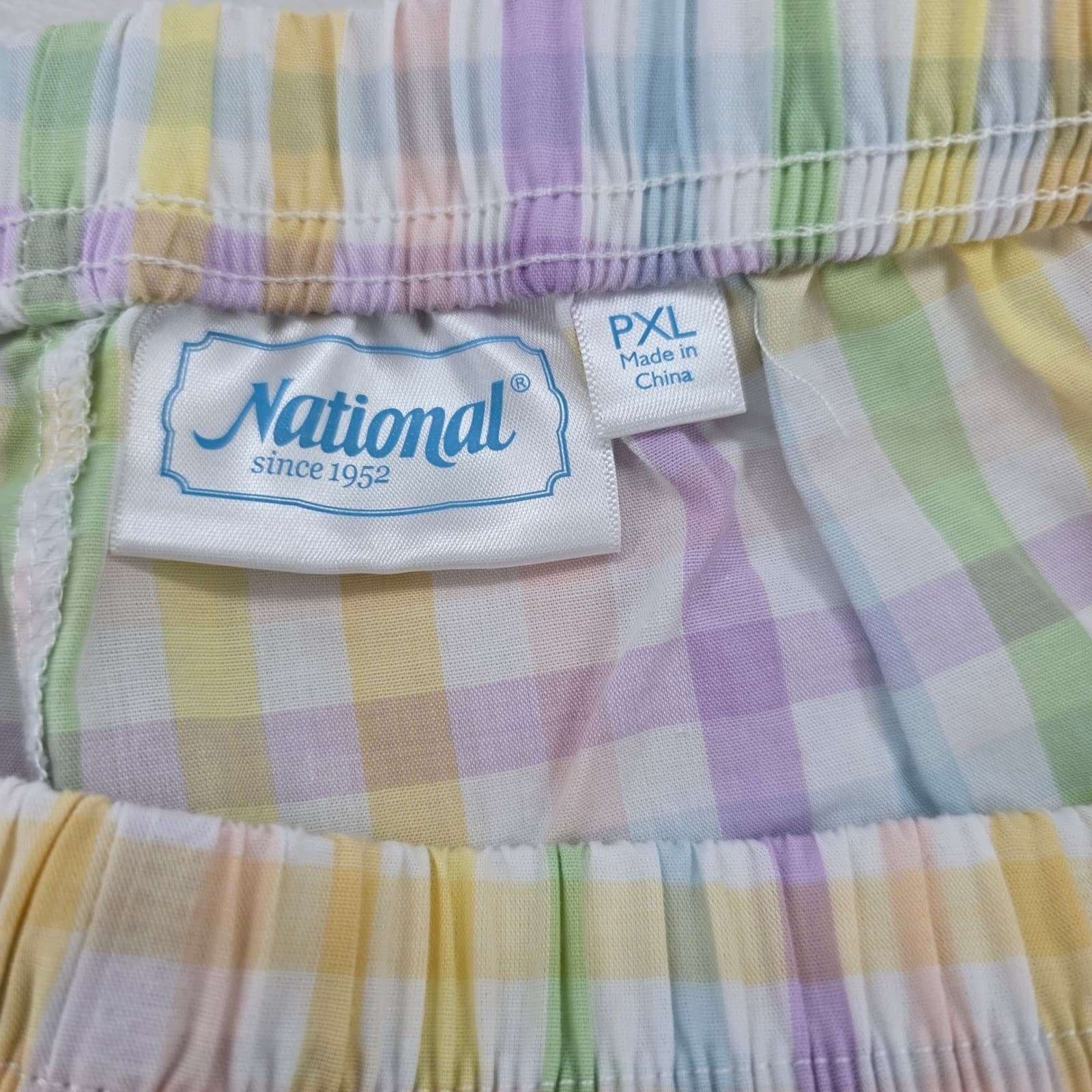 National Pajama Set Womens PXL Pajamas Pastel Plaid Cotton Blend Gingham - Thumbnail 8