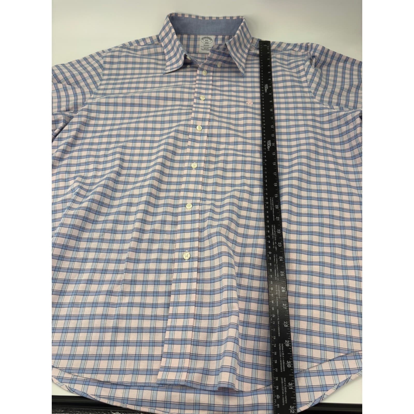 Brooks Brothers 1818 Regent Original Polo Shirt Plaid XXL Blue Pink Mens - Thumbnail 4