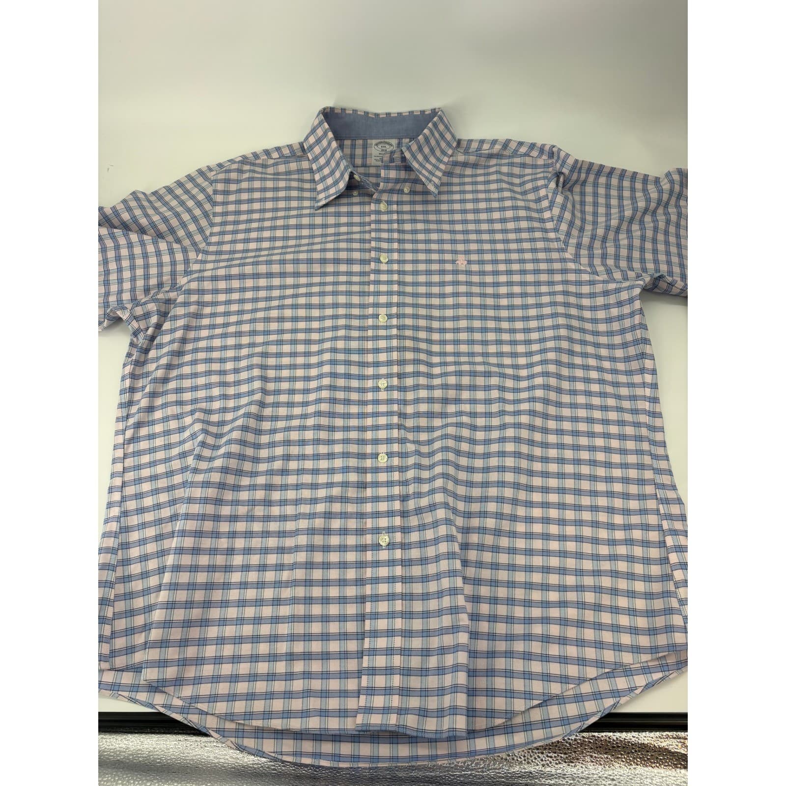 Brooks Brothers 1818 Regent Original Polo Shirt Plaid XXL Blue Pink Mens - Thumbnail 3