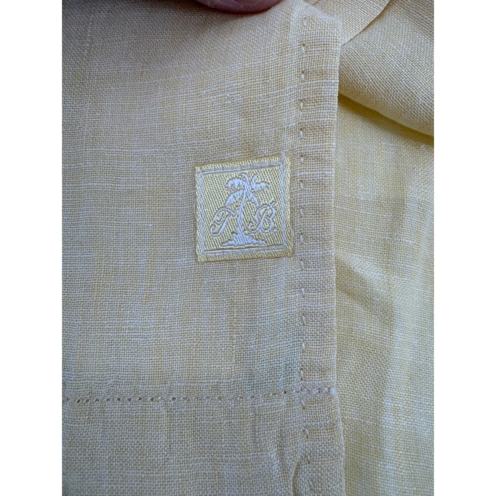 Tommy Bahama Embroidered Linen Camp Shirt XXL Yellow Mens - Thumbnail 3