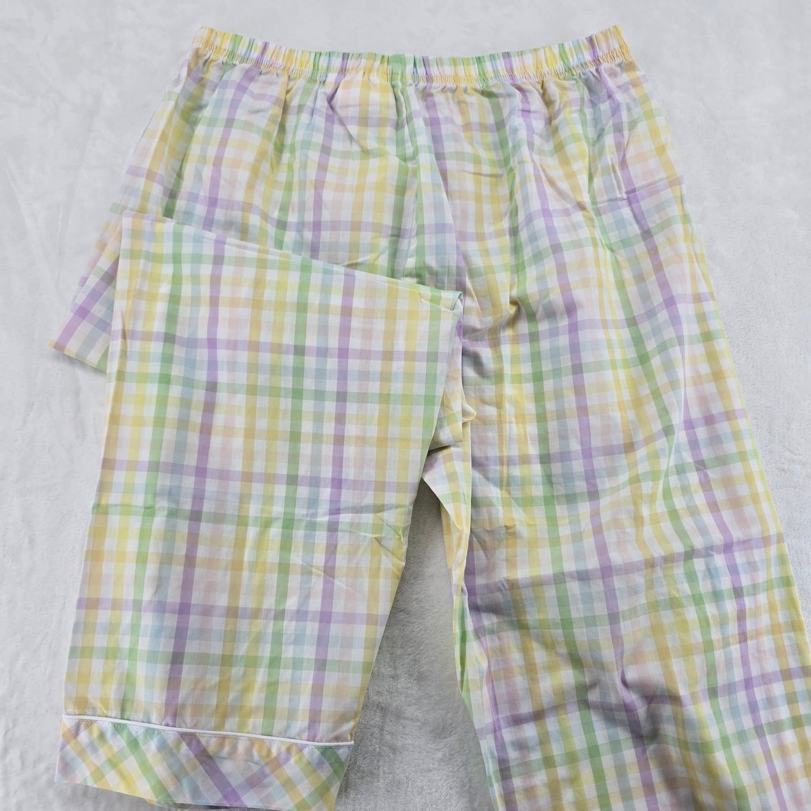 National Pajama Set Womens PXL Pajamas Pastel Plaid Cotton Blend Gingham - Thumbnail 11