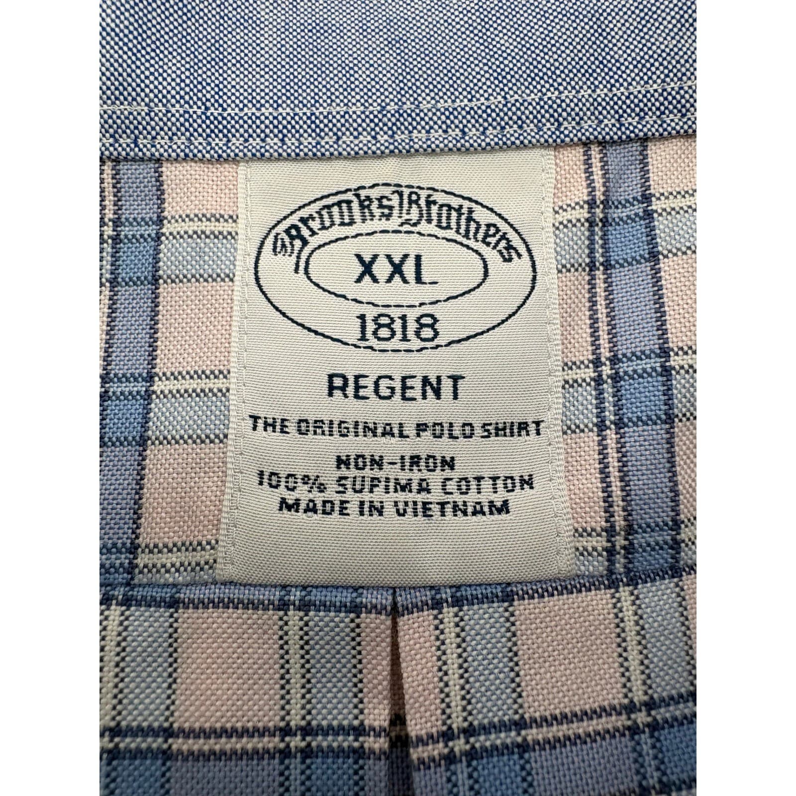 Brooks Brothers 1818 Regent Original Polo Shirt Plaid XXL Blue Pink Mens - Thumbnail 2