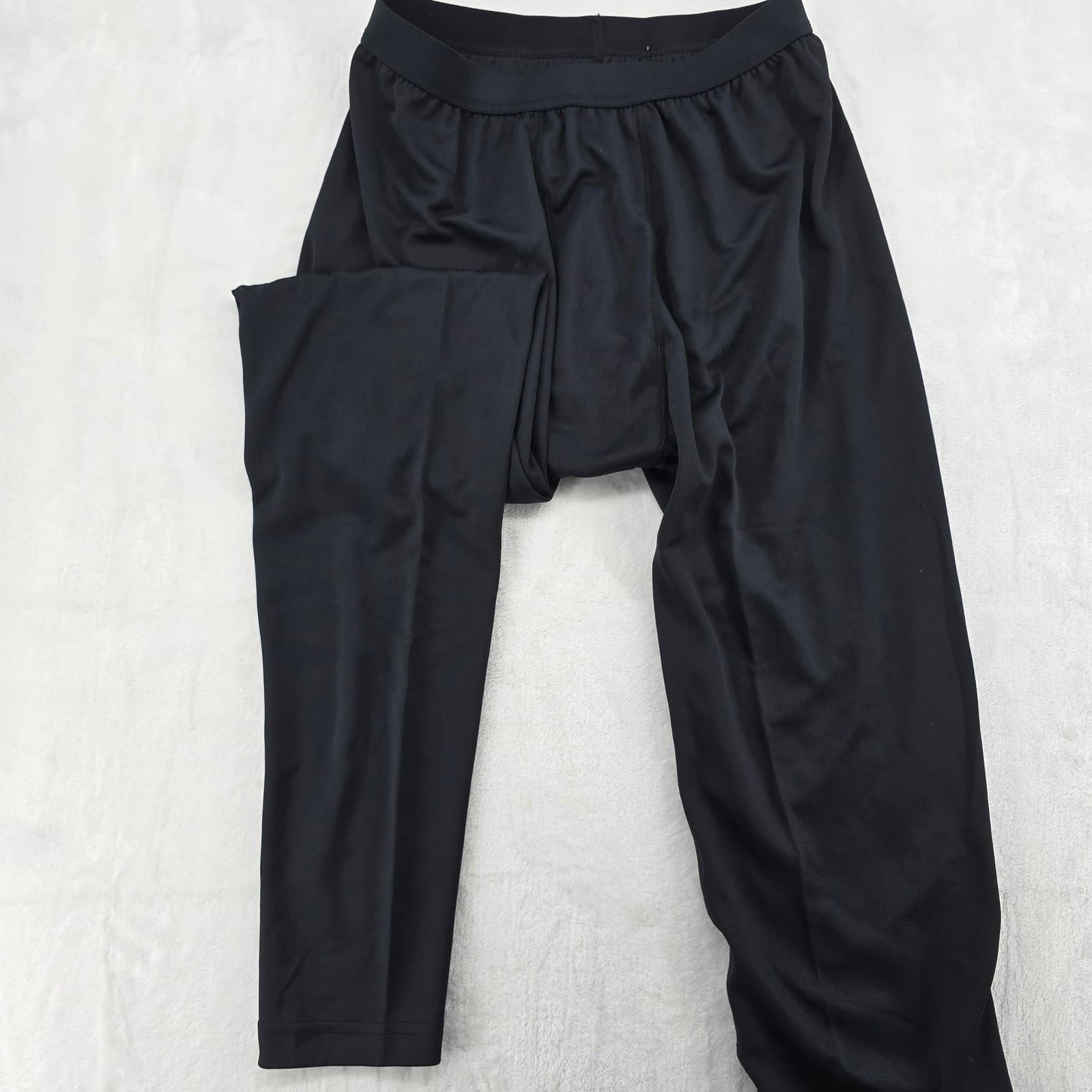 Lands End Base Layer Womens M Thermal Pants Black Polyester Stretch