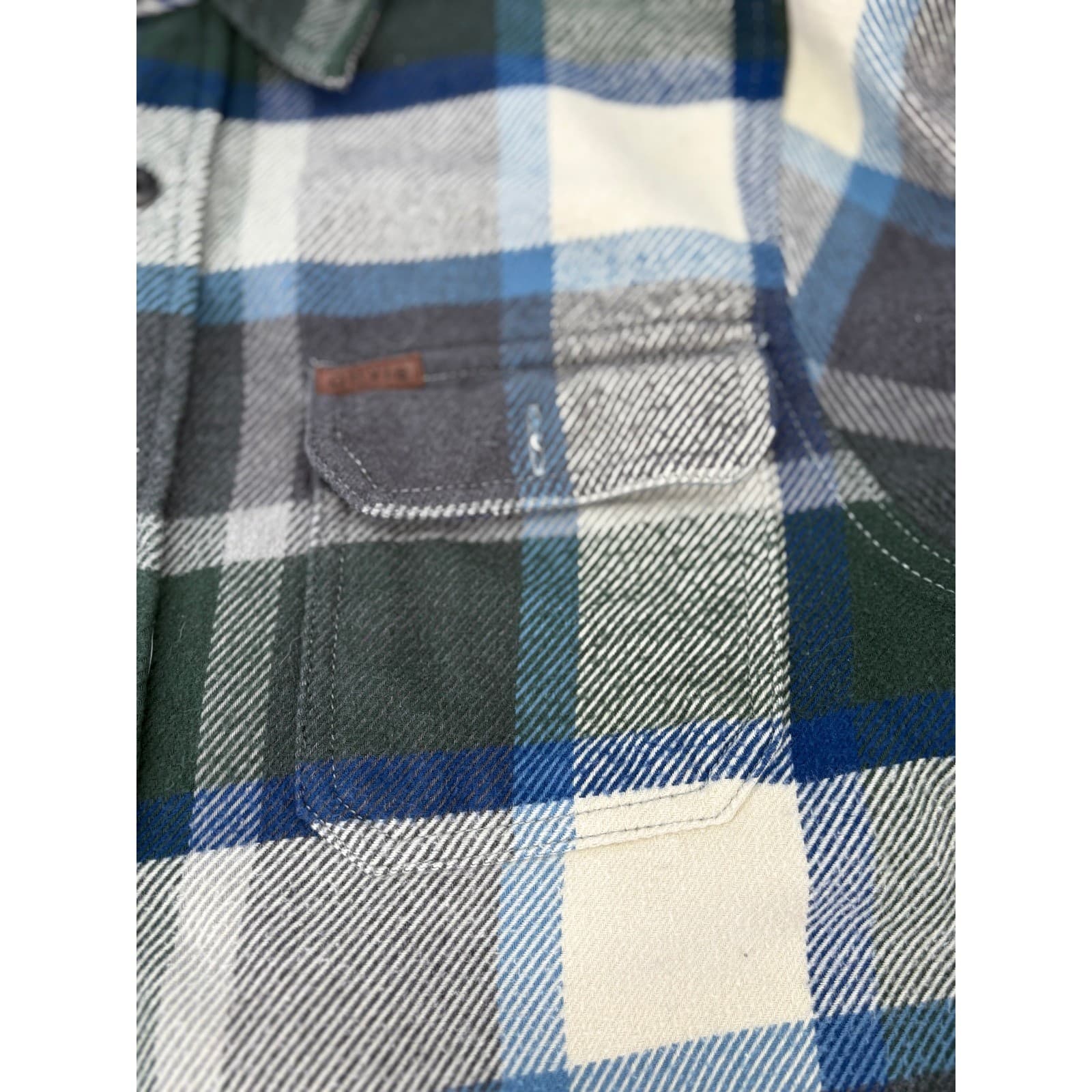 Orvis Classic Collection Flannel Shirt Plaid Heavyweight Medium Green Mens - Thumbnail 5
