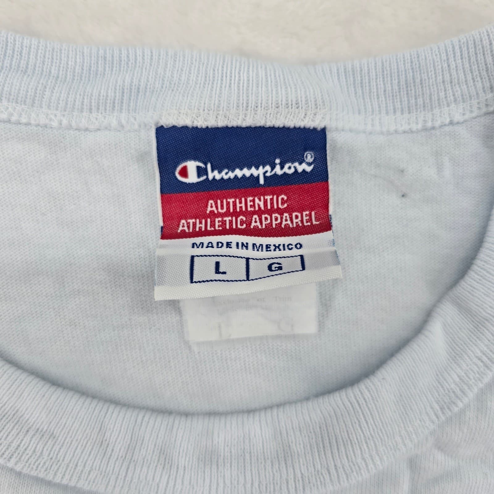 Champion T-Shirt Mens L Tee Light Blue Harvard University Graphic Cotton Blend - Thumbnail 2