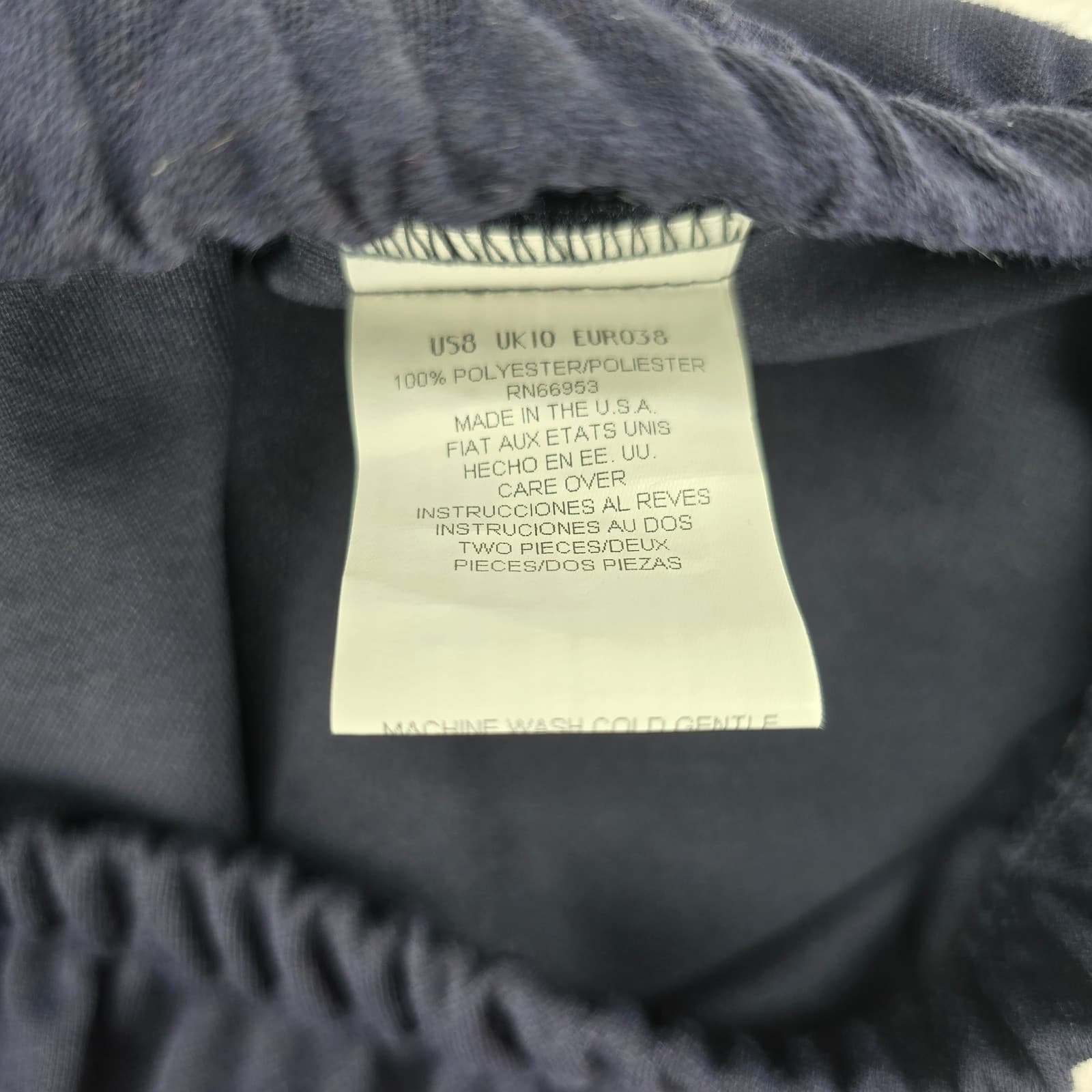 Leslie Fay Midi Skirt Womens 8P Skirt Navy Blue Elastic Waist Back Vent Made USA - Thumbnail 5