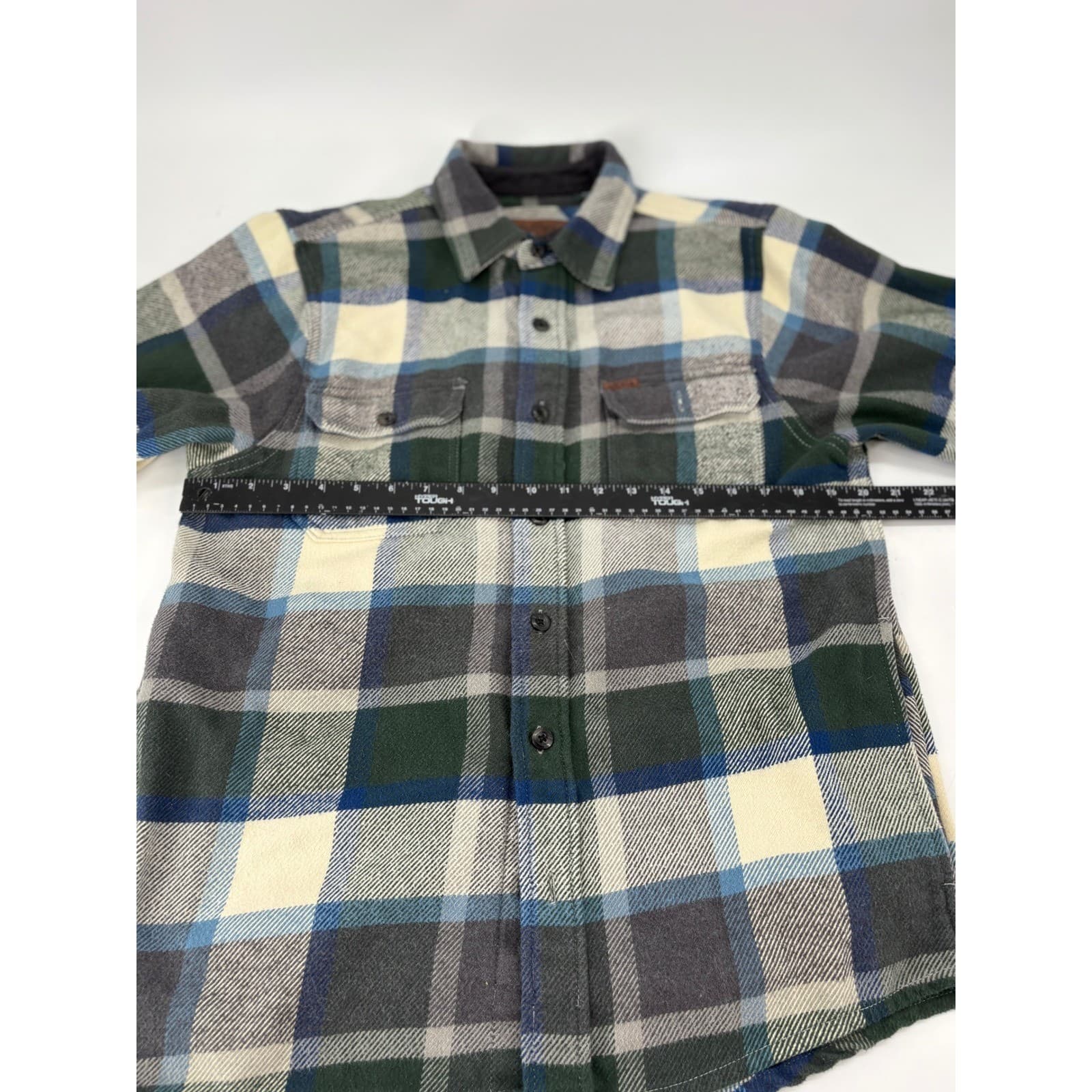 Orvis Classic Collection Flannel Shirt Plaid Heavyweight Medium Green Mens - Thumbnail 8