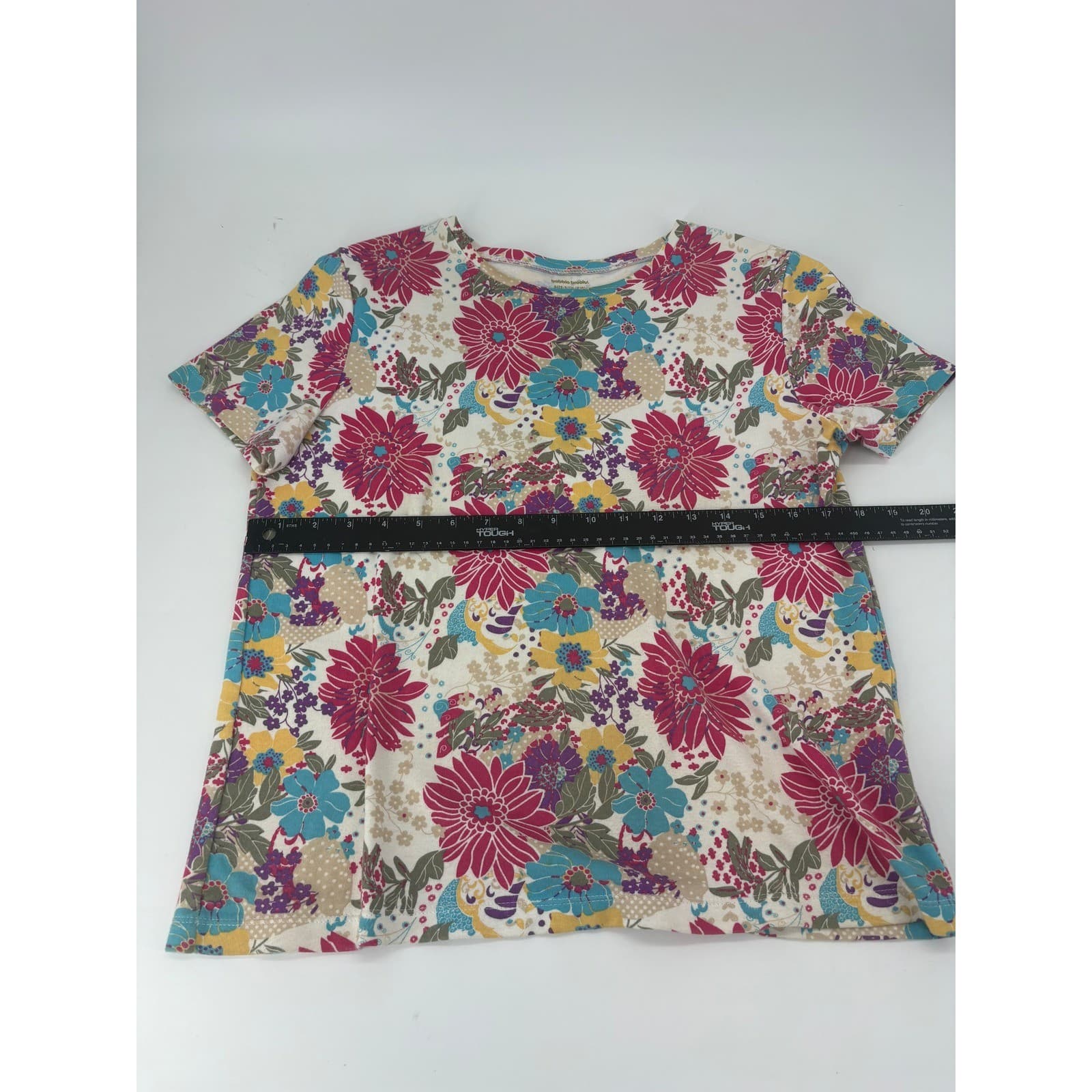 Bobbie Brooks Floral Short Sleeve Tee Crew Neck Size S Multicolor Womens - Thumbnail 4