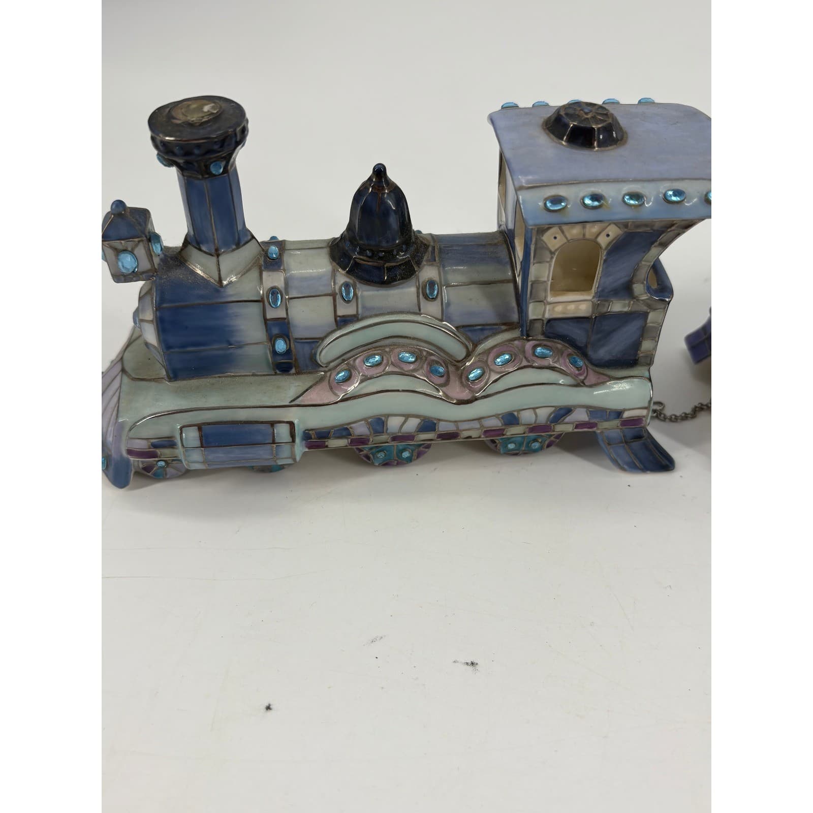 Bradford Editions Train Set Reflections on Louis Comfort Tiffany Blue 4pc Set - Thumbnail 9