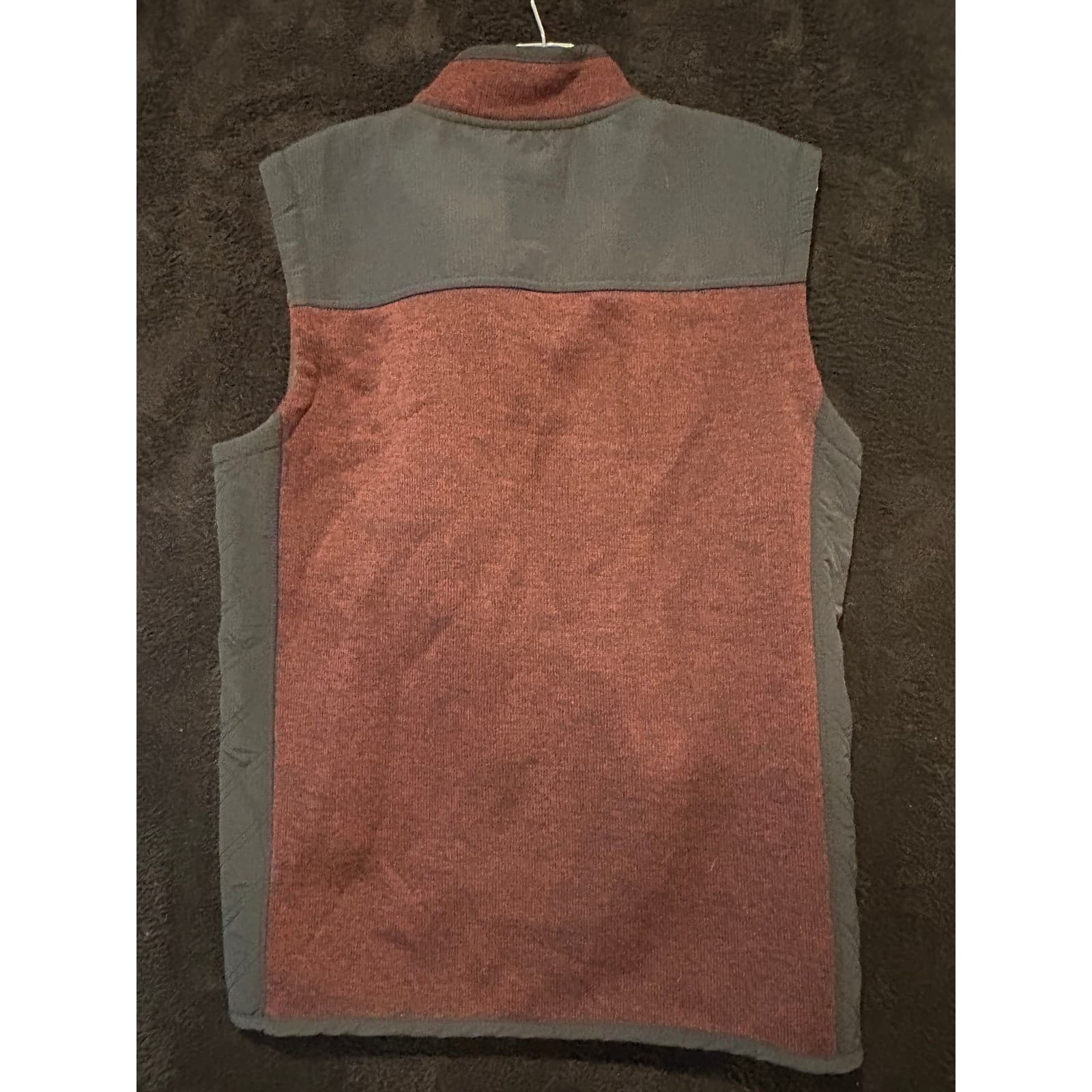 Orvis Mens Vest Sweater Knit Quilted Side Panels Burgundy Size M/M - Thumbnail 7