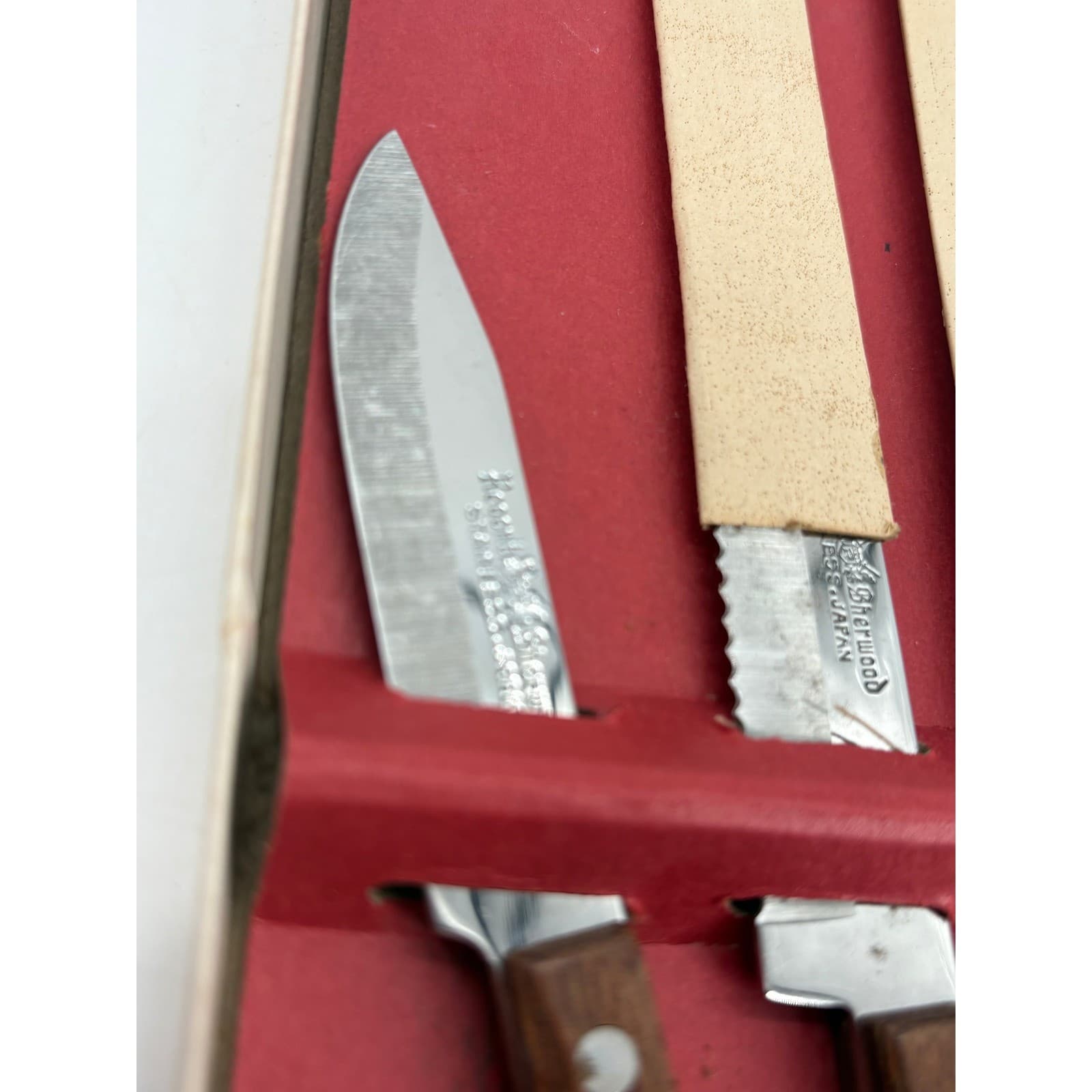 Regent Sheffield Cutlery Set Sherwood 3 Piece Knife Set Brown Stainless Vintage - Thumbnail 2