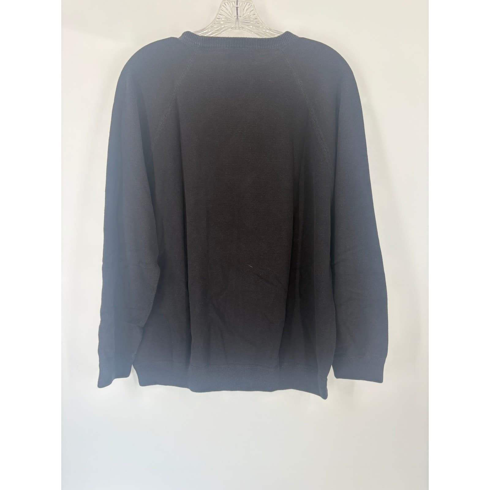 Lauren Ralph Lauren Womens Black Sweater Crest Logo Long Sleeve Pullover Top M - Thumbnail 2